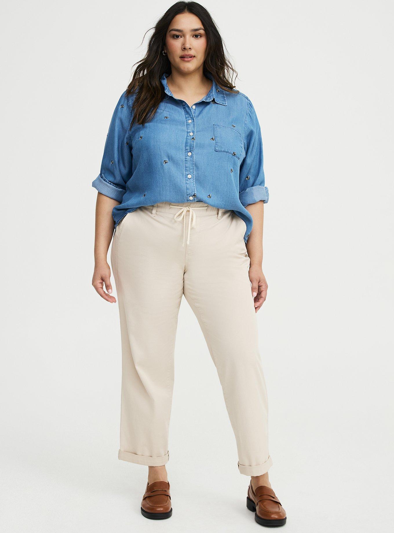 Weekend Mid-Rise Twill Straight Pant, RAINY DAY, hi-res