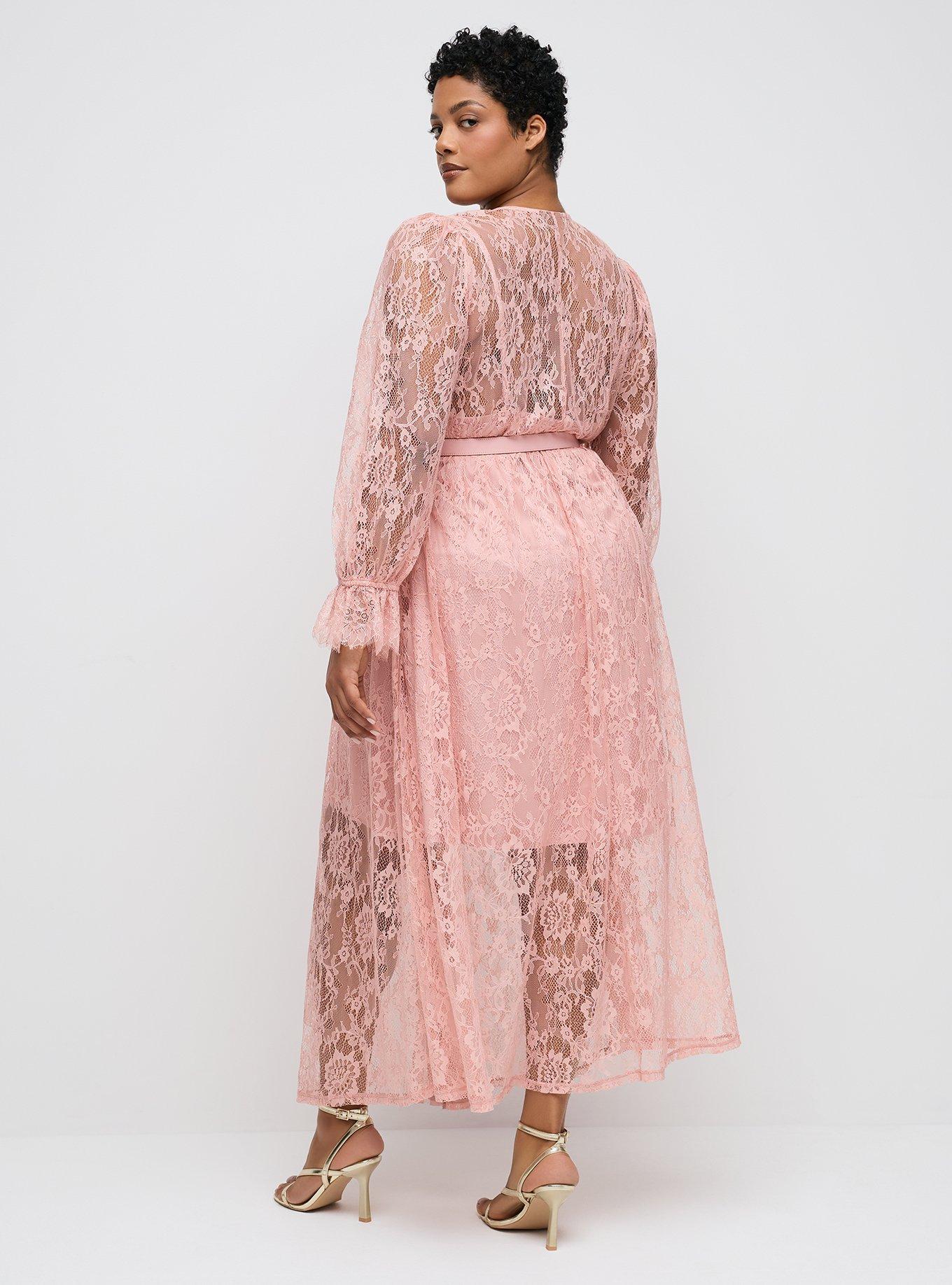 Studio Lace Button-Front Dress, MELLOW ROSE, alternate