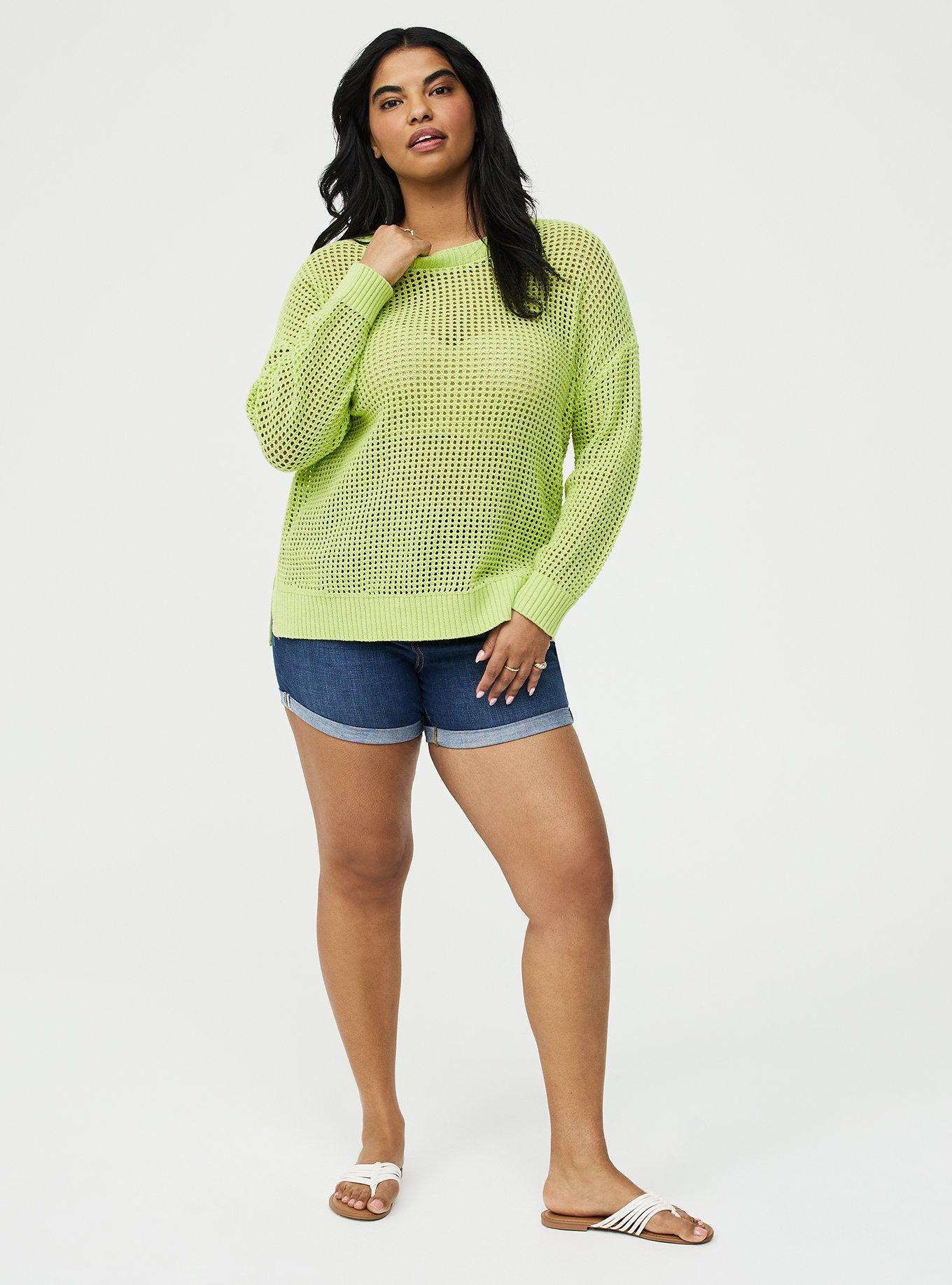 Open Stitch Crew Pullover Sweater, ASIAN PEAR, alternate