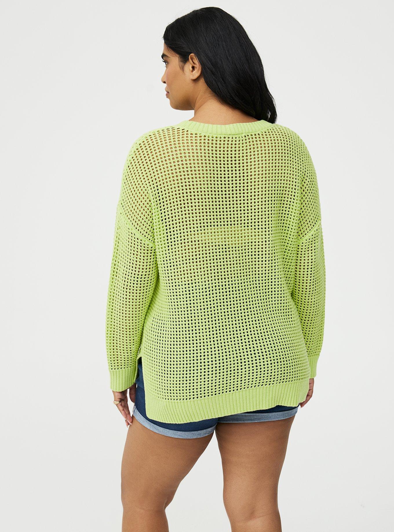 Open Stitch Crew Pullover Sweater, ASIAN PEAR, alternate