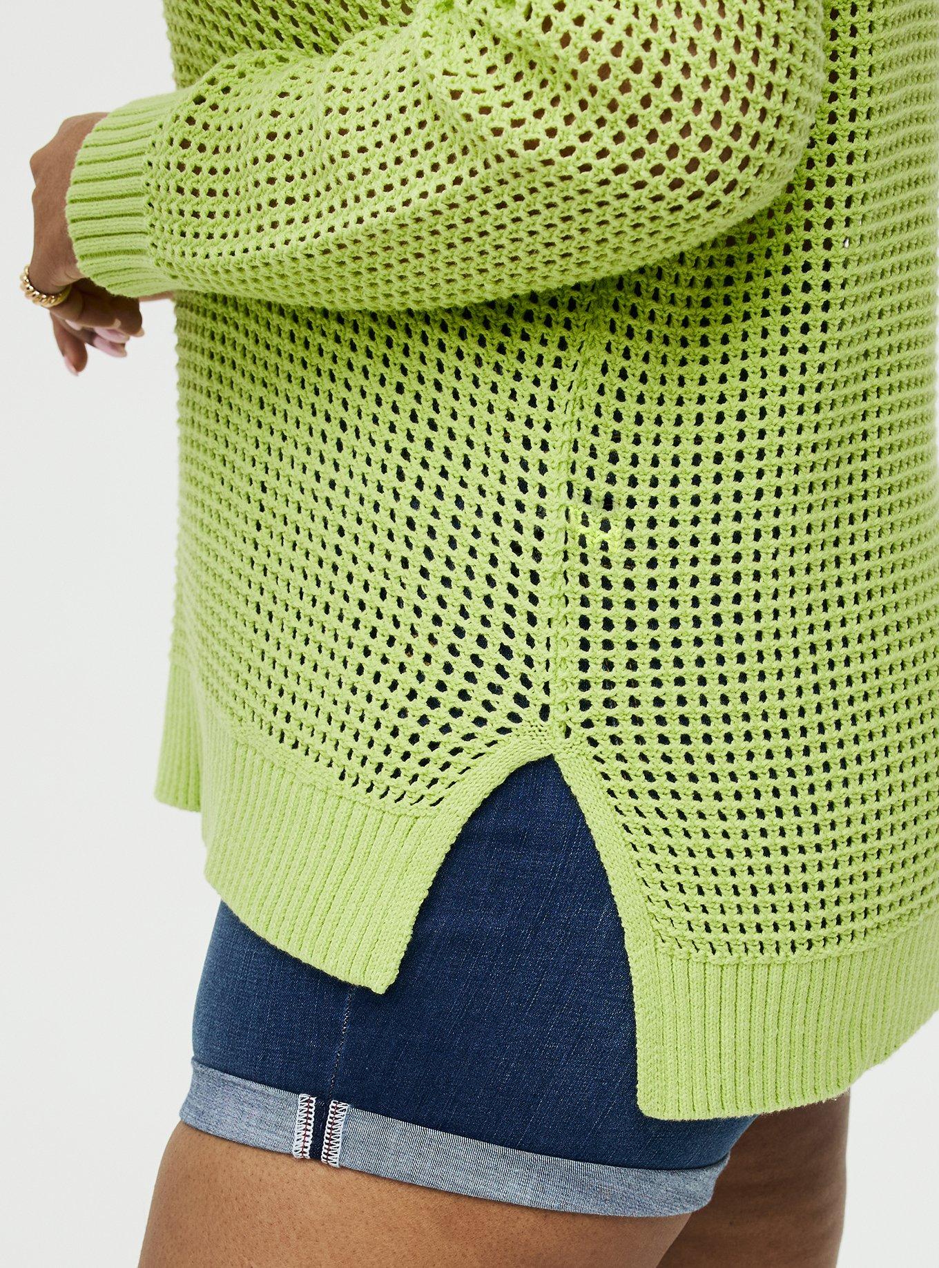 Open Stitch Crew Pullover Sweater, ASIAN PEAR, alternate