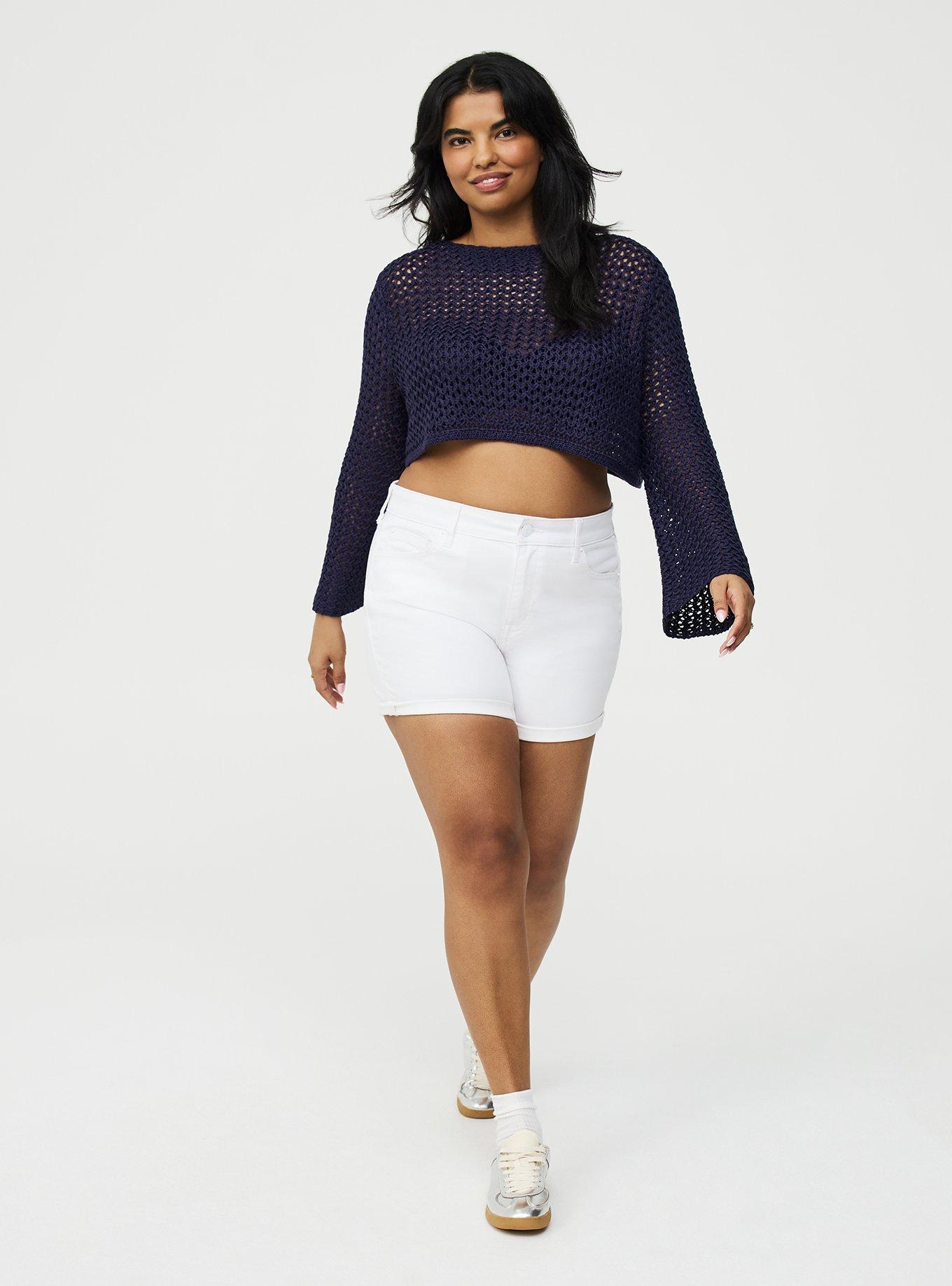 Open Stitch Pullover Shrug, PEACOAT, alternate