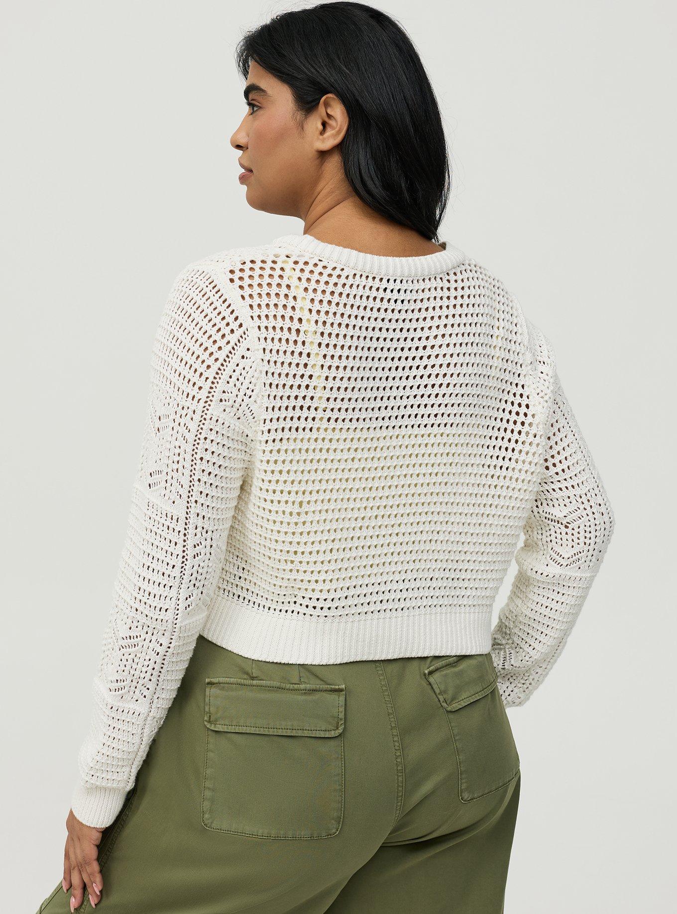 Pointelle Shrug, WHISPER WHITE, alternate