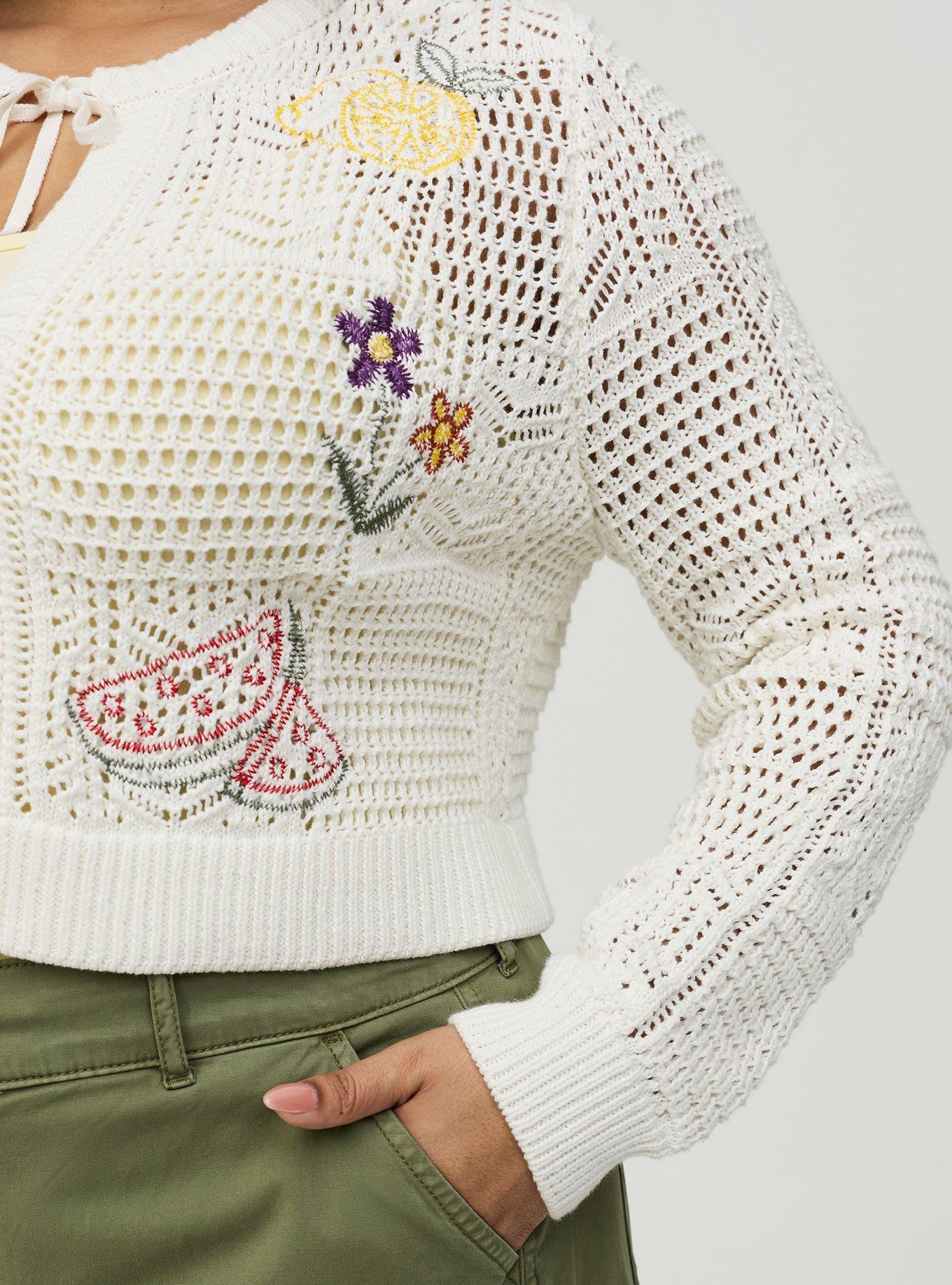 Pointelle Shrug, WHISPER WHITE, alternate