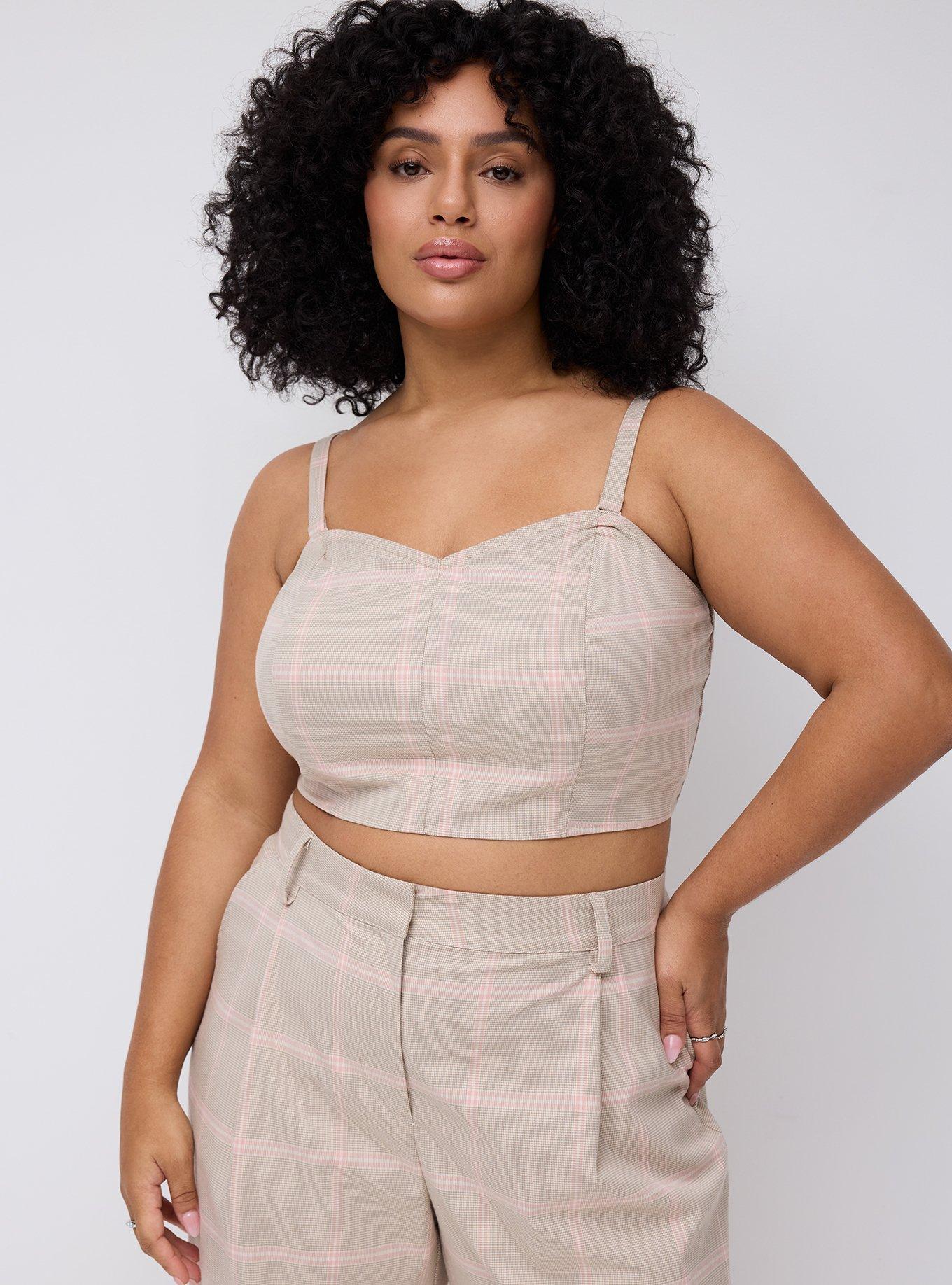 Studio Convertible Bandeau Top, DARIA PLAID PINK SILVER MINK, alternate