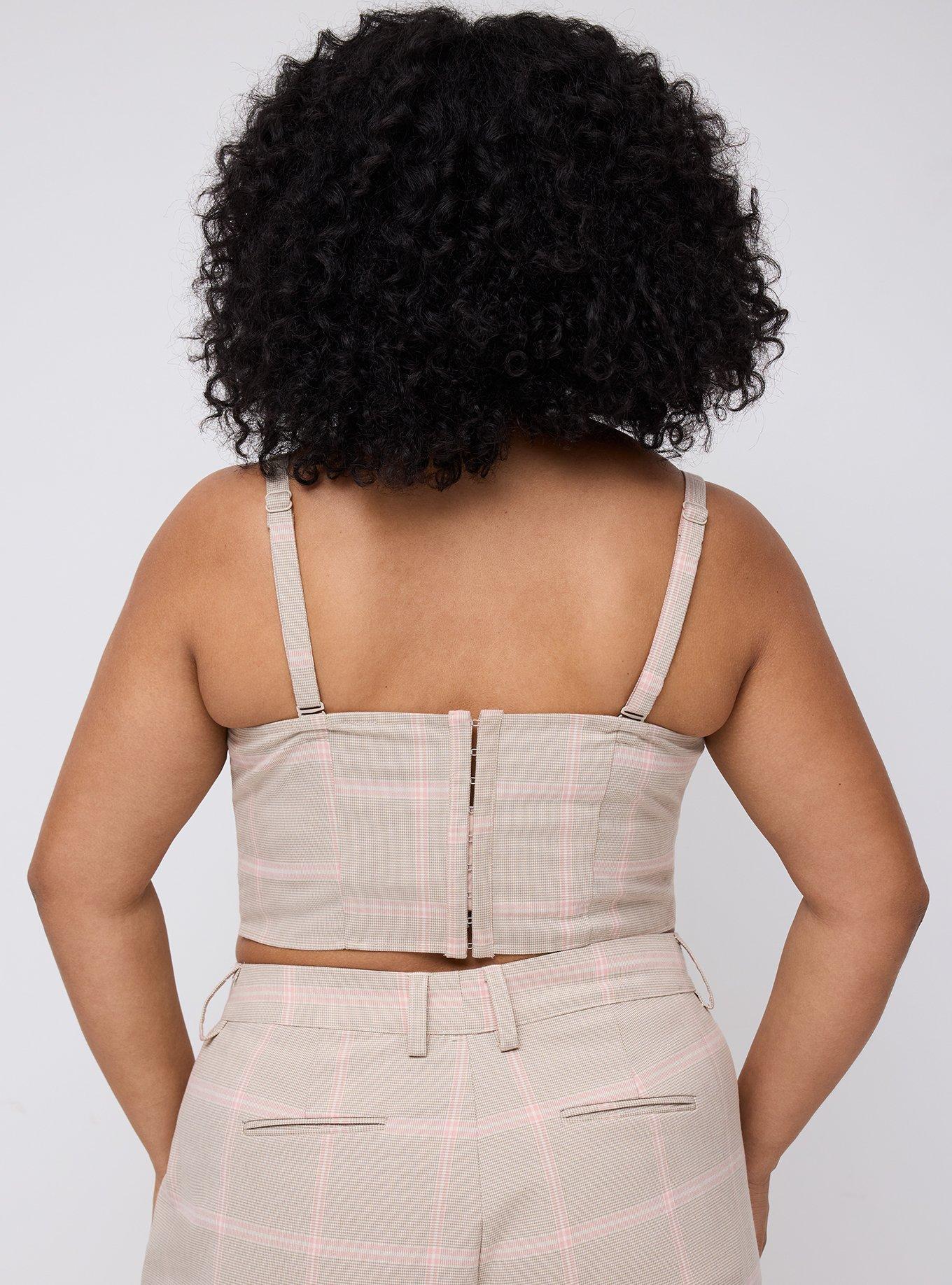 Studio Convertible Bandeau Top, DARIA PLAID PINK SILVER MINK, alternate