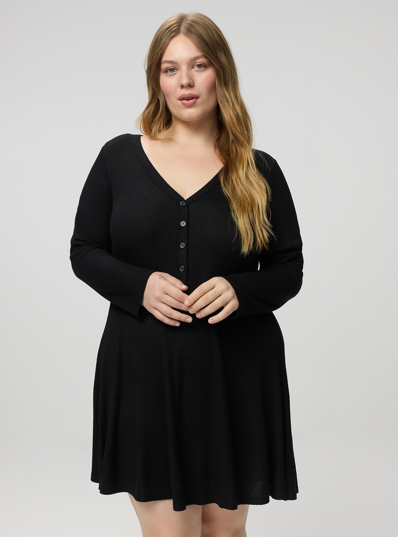 waffle knit sleep dress Plus Size - Baby Henley Gown 1_july4th2026_10