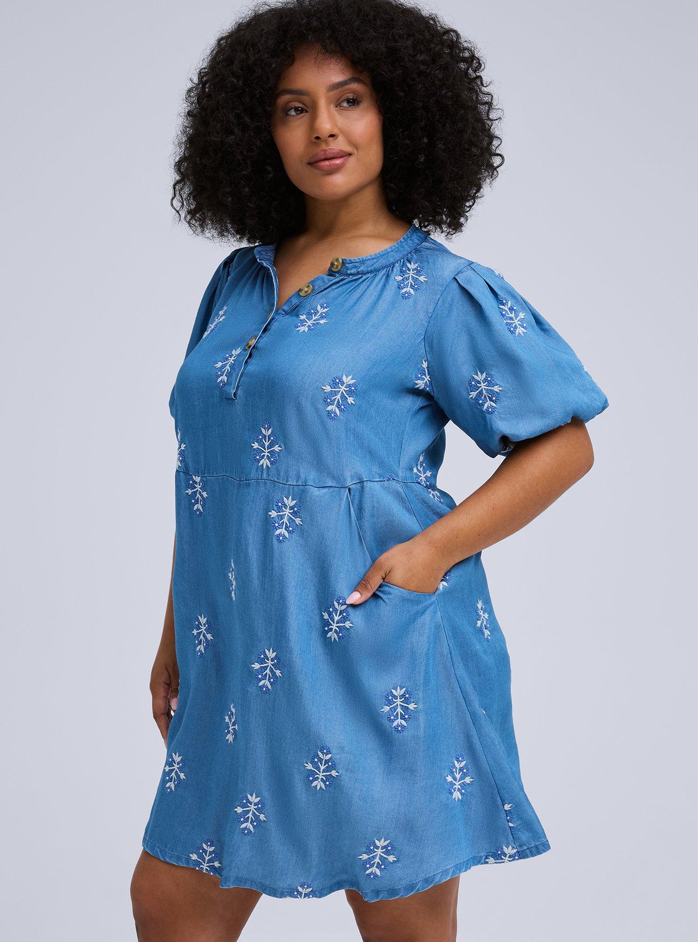 Belle Isle Embroidered Chambray Mini Dress, PRIM MEDALLION CHAMBRAY, alternate