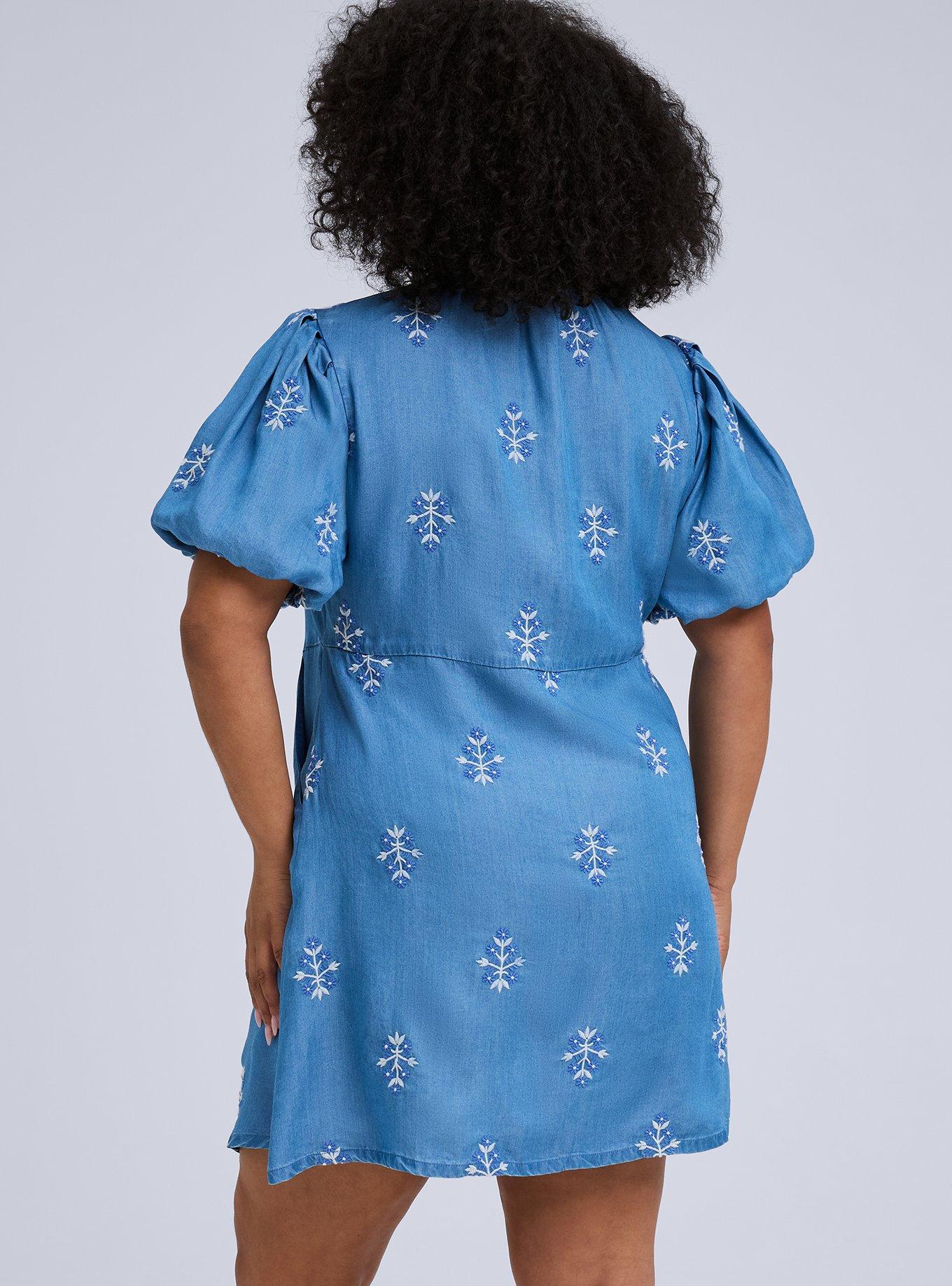 Belle Isle Embroidered Chambray Mini Dress, PRIM MEDALLION CHAMBRAY, alternate