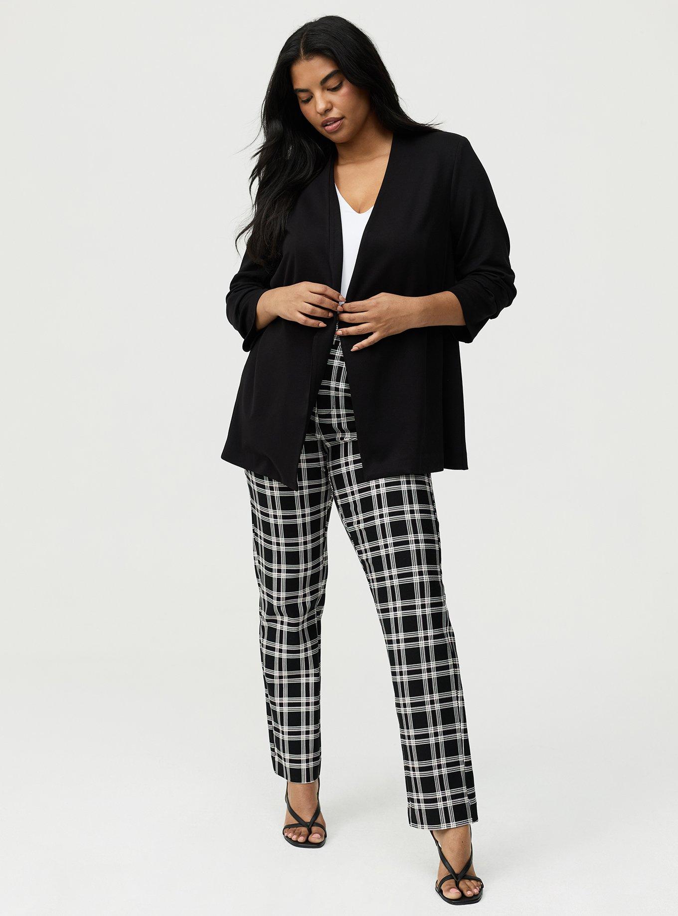 Open Front Ponte Blazer, DEEP BLACK, alternate