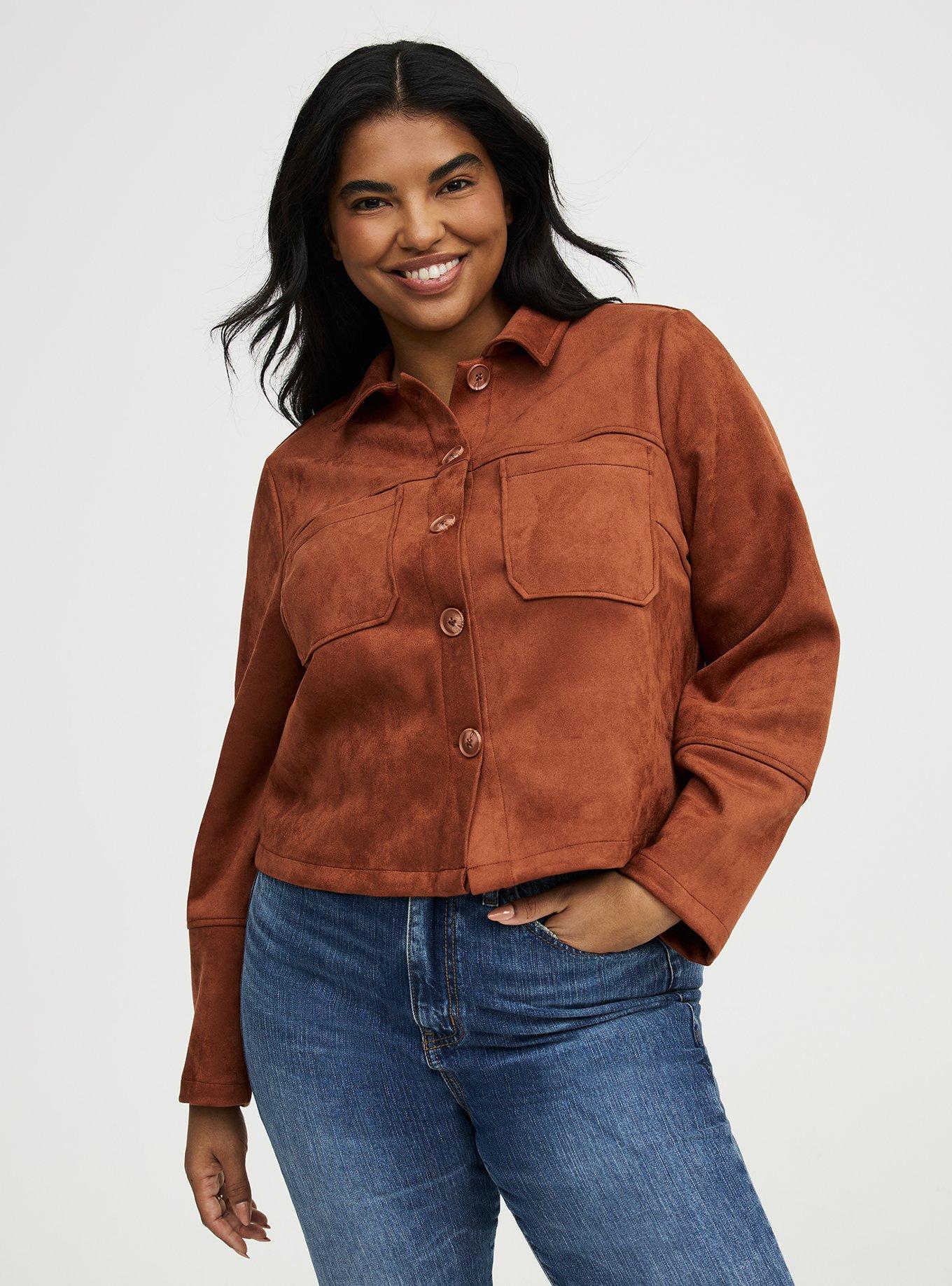 Hipster Faux Suede Jacket, SEQUOIA, alternate