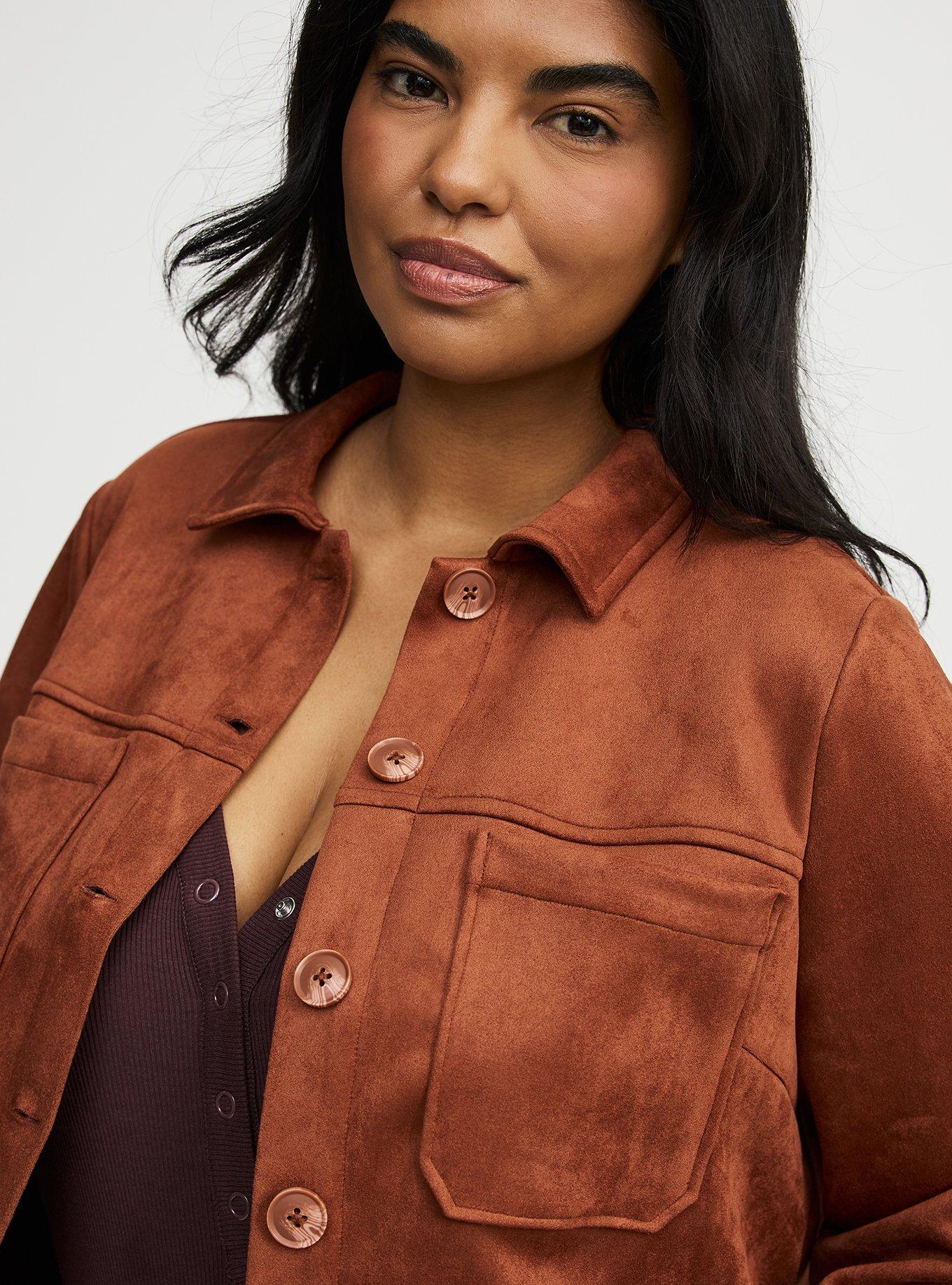 Hipster Faux Suede Jacket, SEQUOIA, alternate