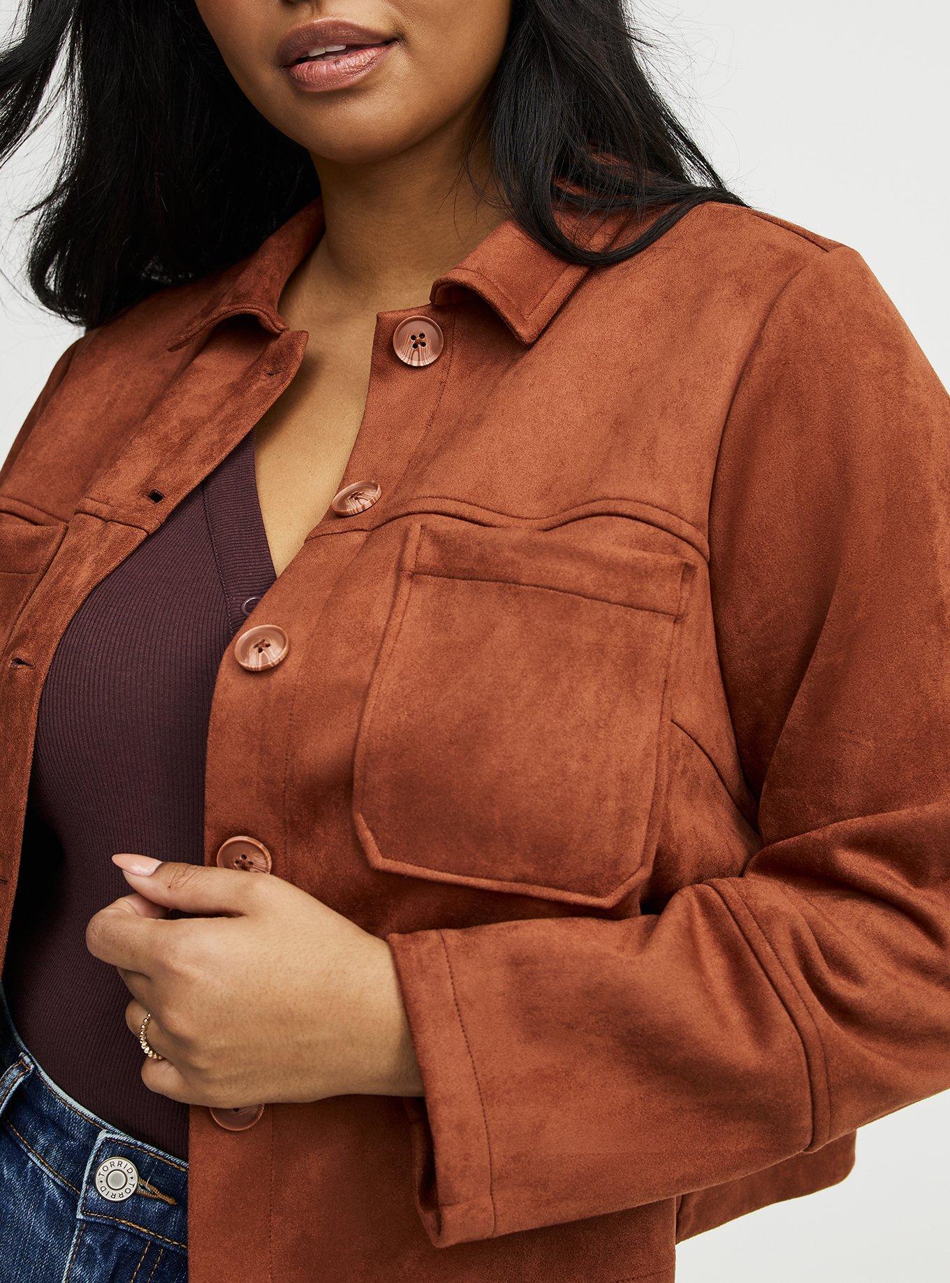 Hipster Faux Suede Jacket, SEQUOIA, alternate