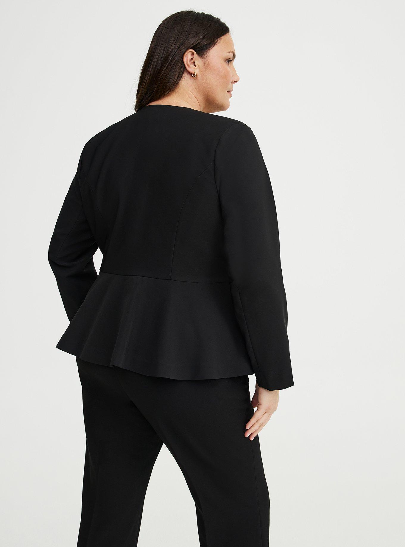 Studio Crepe Peplum Jacket, DEEP BLACK, alternate