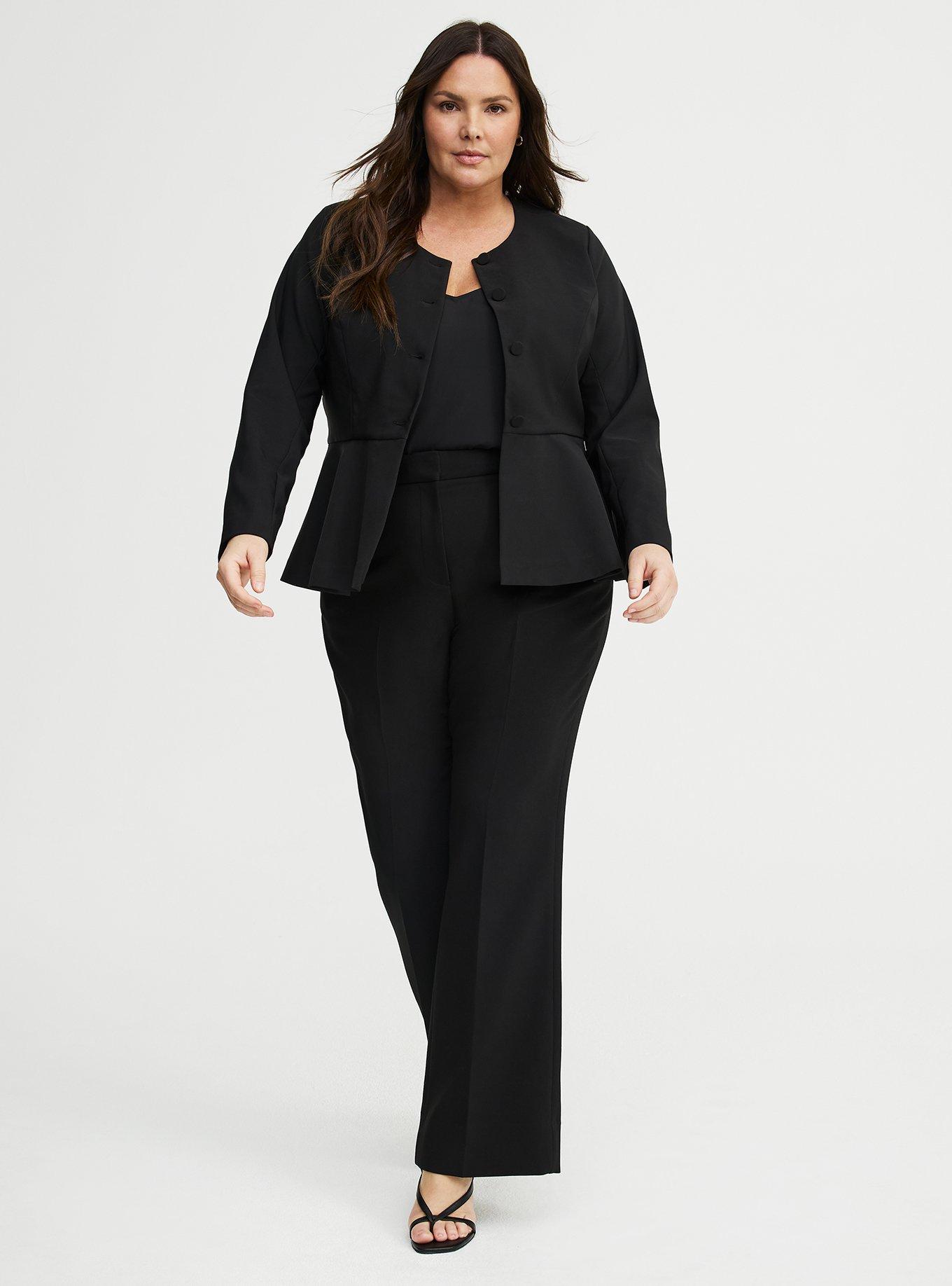 Studio Crepe Peplum Jacket, DEEP BLACK, alternate