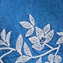 Belle Isle Pull-On Wide Leg Chambray Pant, CHAMBRAY, swatch