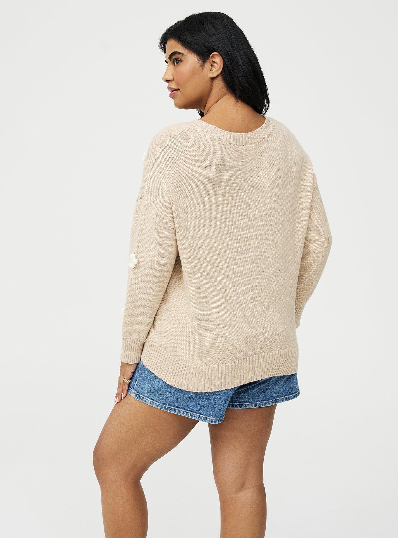 V-Neck Cardigan, MED HEATHER OATMEAL, alternate