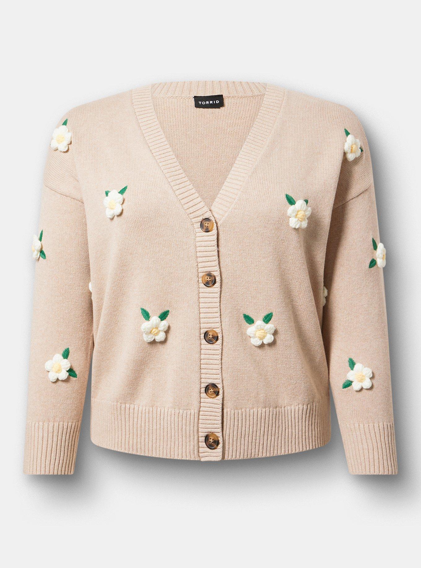 V-Neck Cardigan, MED HEATHER OATMEAL, hi-res