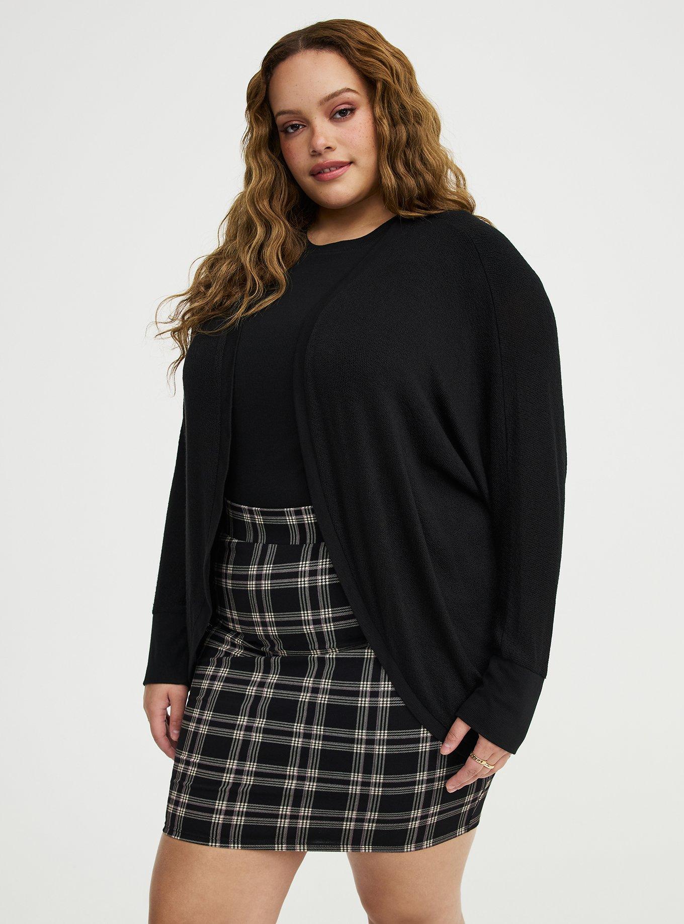 Hacci Open Cocoon Cardigan, DEEP BLACK, alternate