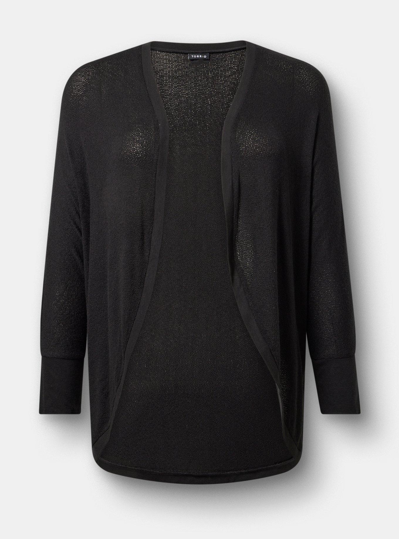 Hacci Open Cocoon Cardigan, DEEP BLACK, hi-res