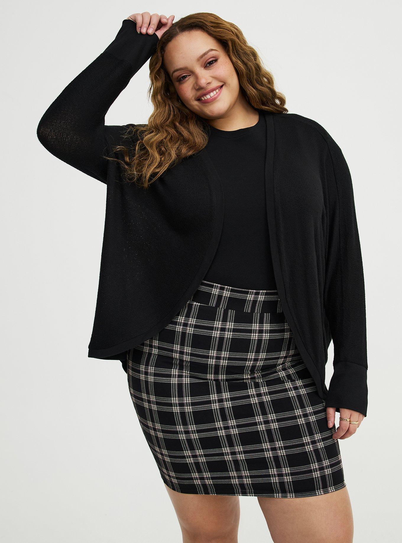 Hacci Open Cocoon Cardigan, DEEP BLACK, hi-res