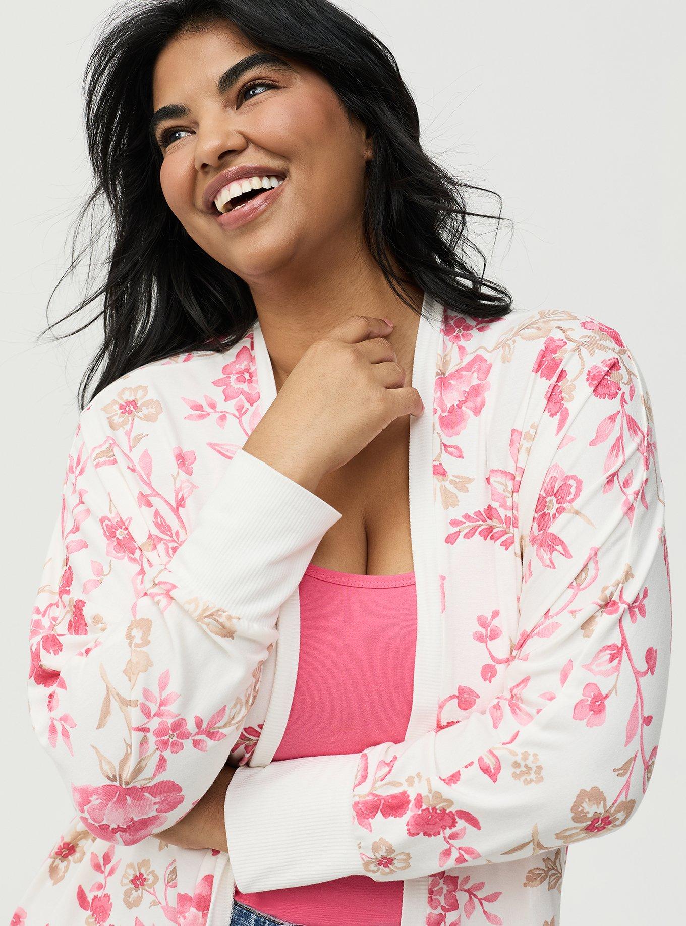 Super Soft Open Front Cocoon Cardigan, ENTICE FLORALS PINK, alternate