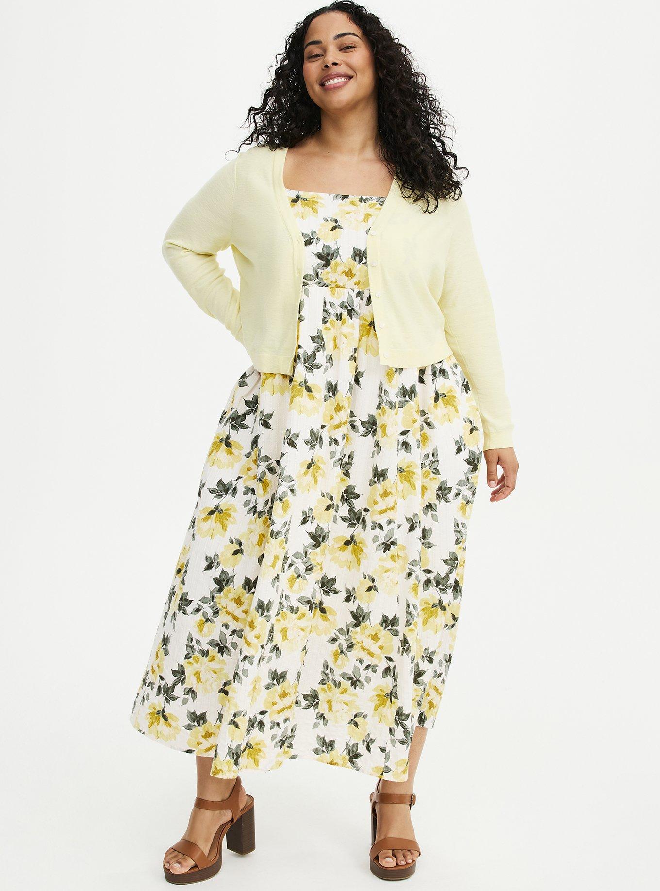 V-Neck Cardigan, PASTEL YELLOW, alternate