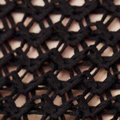 Crochet Relaxed Dolman Sweater, DEEP BLACK, swatch