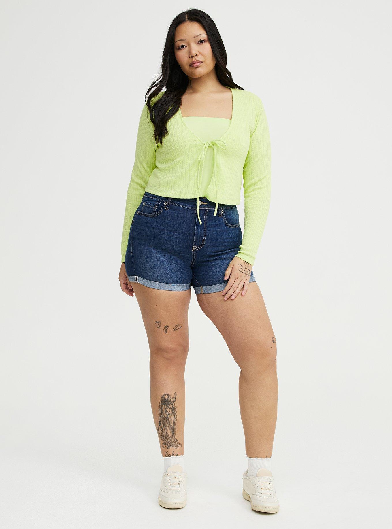 Pointelle Tie-Front Shrug, ASIAN PEAR, alternate