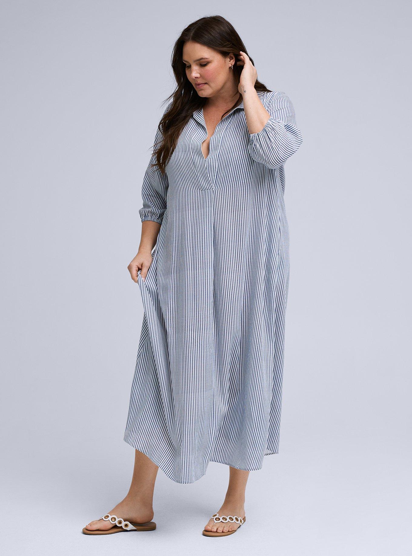 Belle Isle Shirt Maxi Dress, SEDONA STRIPE BLUE, alternate