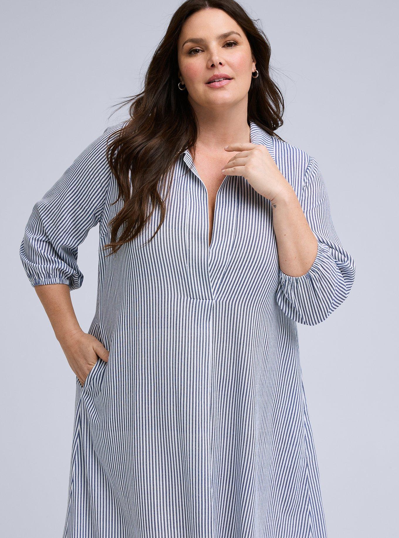 Belle Isle Shirt Maxi Dress, SEDONA STRIPE BLUE, alternate