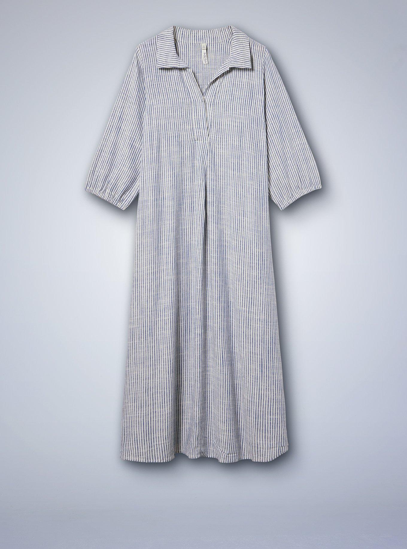 Belle Isle Shirt Maxi Dress, SEDONA STRIPE BLUE, hi-res