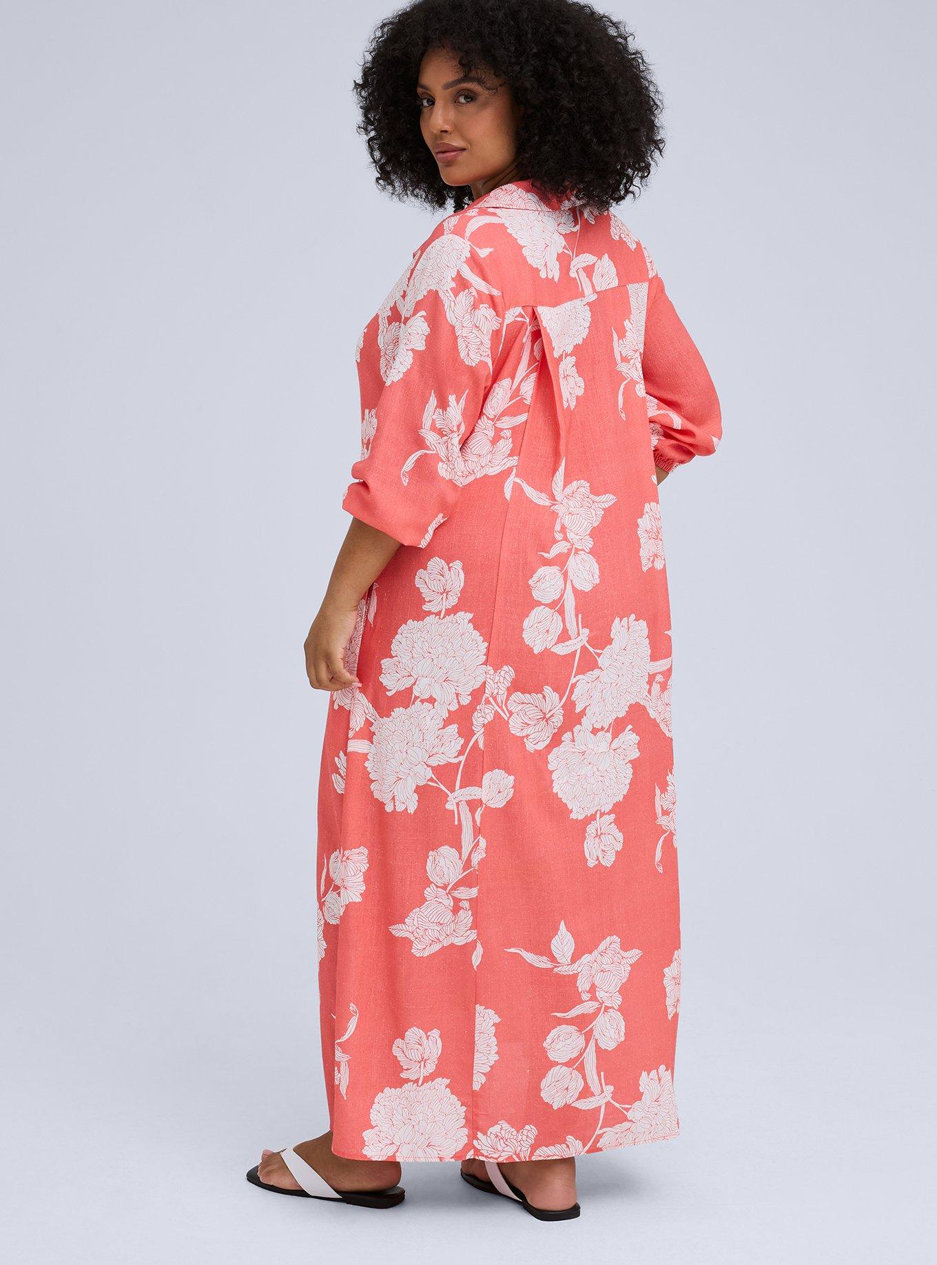 Belle Isle 3/4 Sleeve Maxi Dress, TOMORROW FLORAL PEACH, alternate