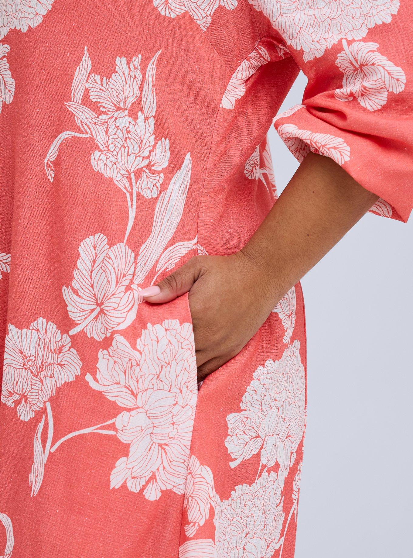 Belle Isle 3/4 Sleeve Maxi Dress, TOMORROW FLORAL PEACH, alternate