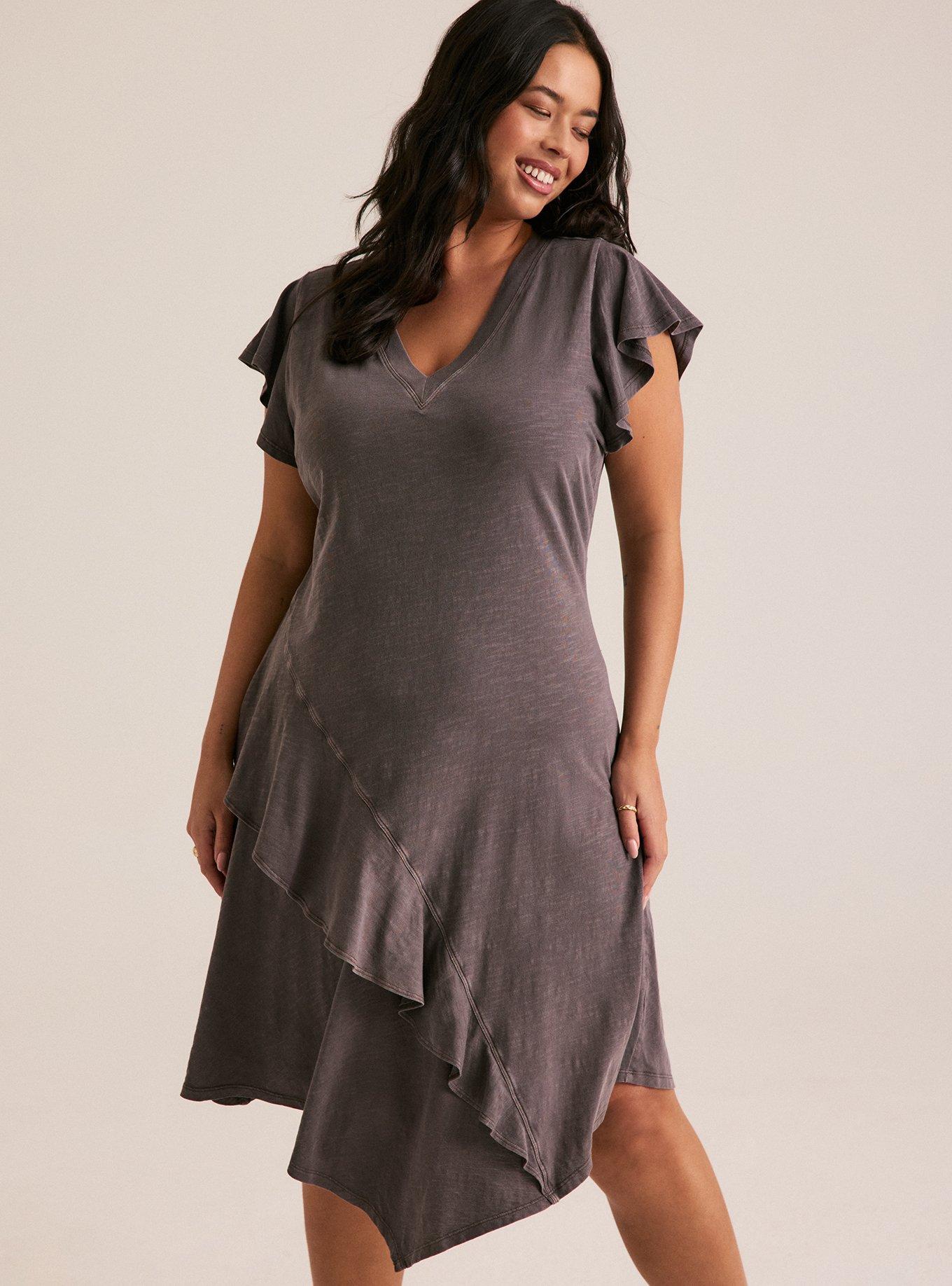 form fitting ruffle dress ESSENCE RUFFLE DRESS main image 1