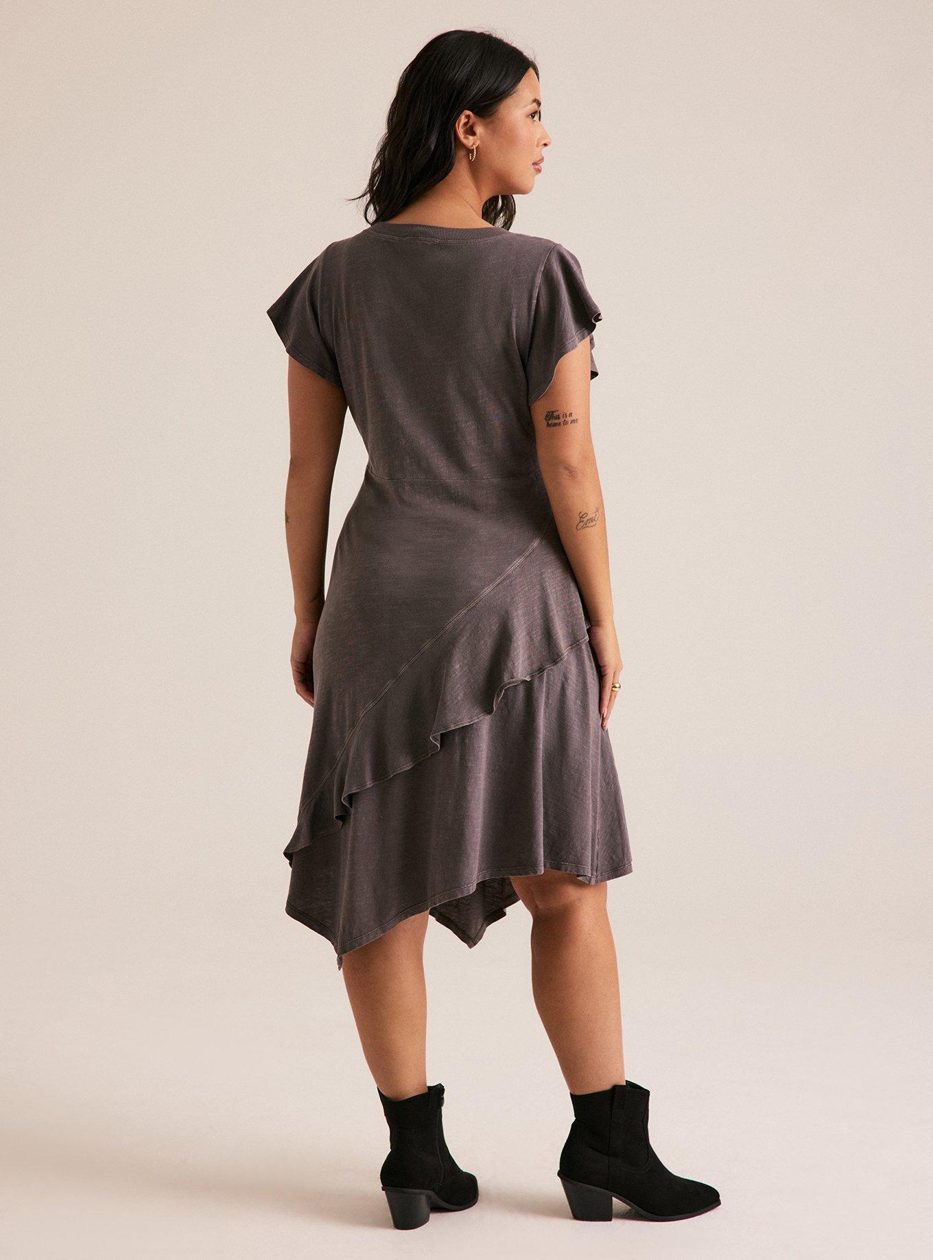 grey ruffle sleeve dress Deep V-Neck Sequin Ruffle Sleeve Evening Dress