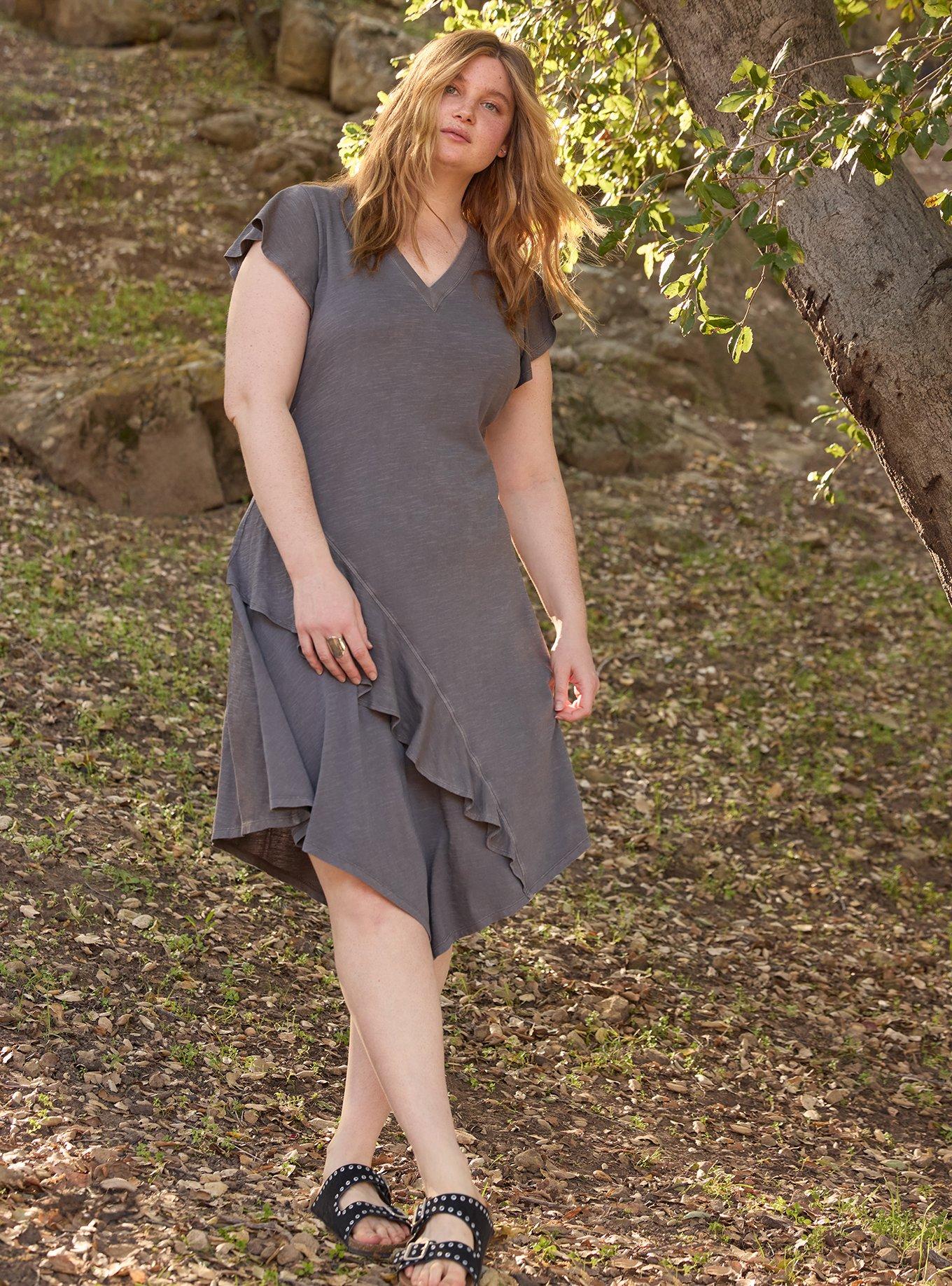 Festi Ruffle Detail Dress, TORNADO, hi-res