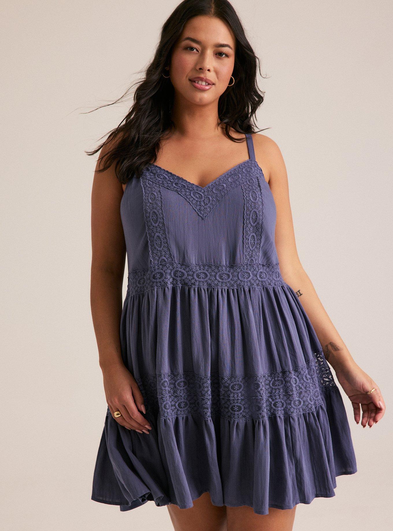 Festi Lace Trim Tiered Mini Dress, NIGHTSHADOW BLUE, alternate