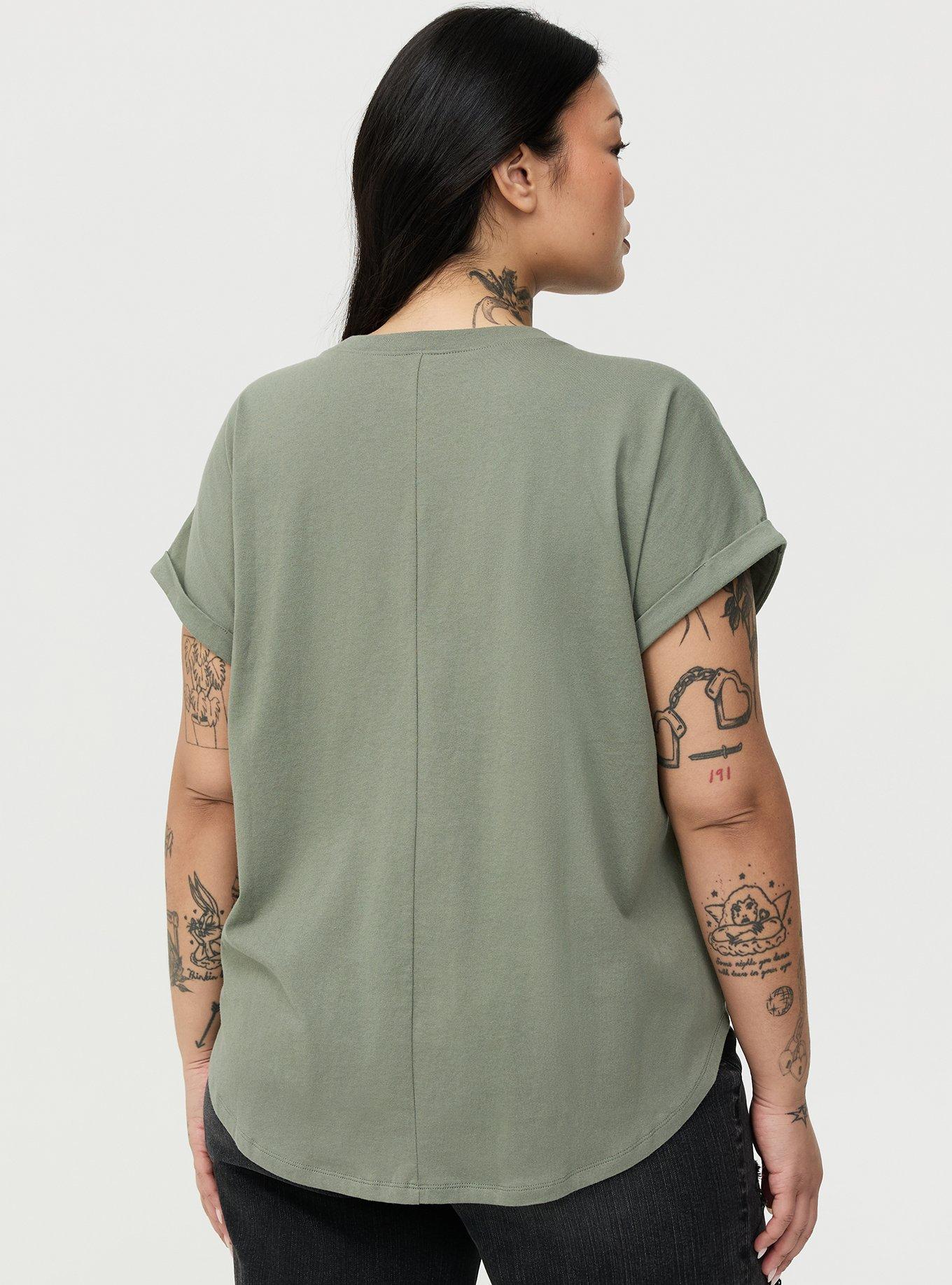 Cotton Jersey Relaxed Dolman Tee, AGAVE GREEN, alternate