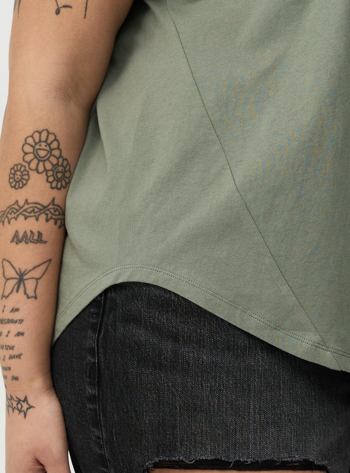 Cotton Jersey Relaxed Dolman Tee, AGAVE GREEN, alternate