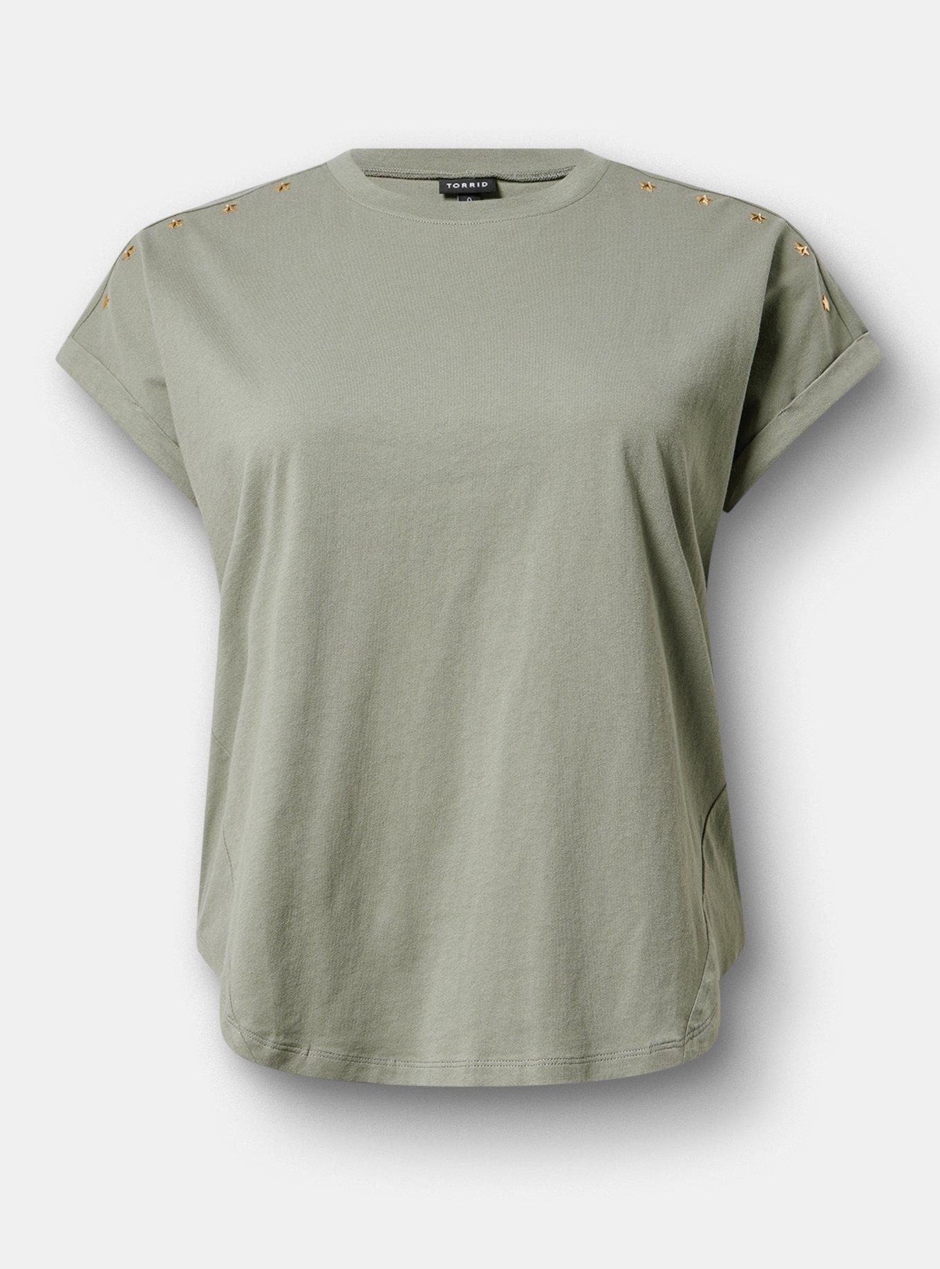 Cotton Jersey Relaxed Dolman Tee, AGAVE GREEN, hi-res