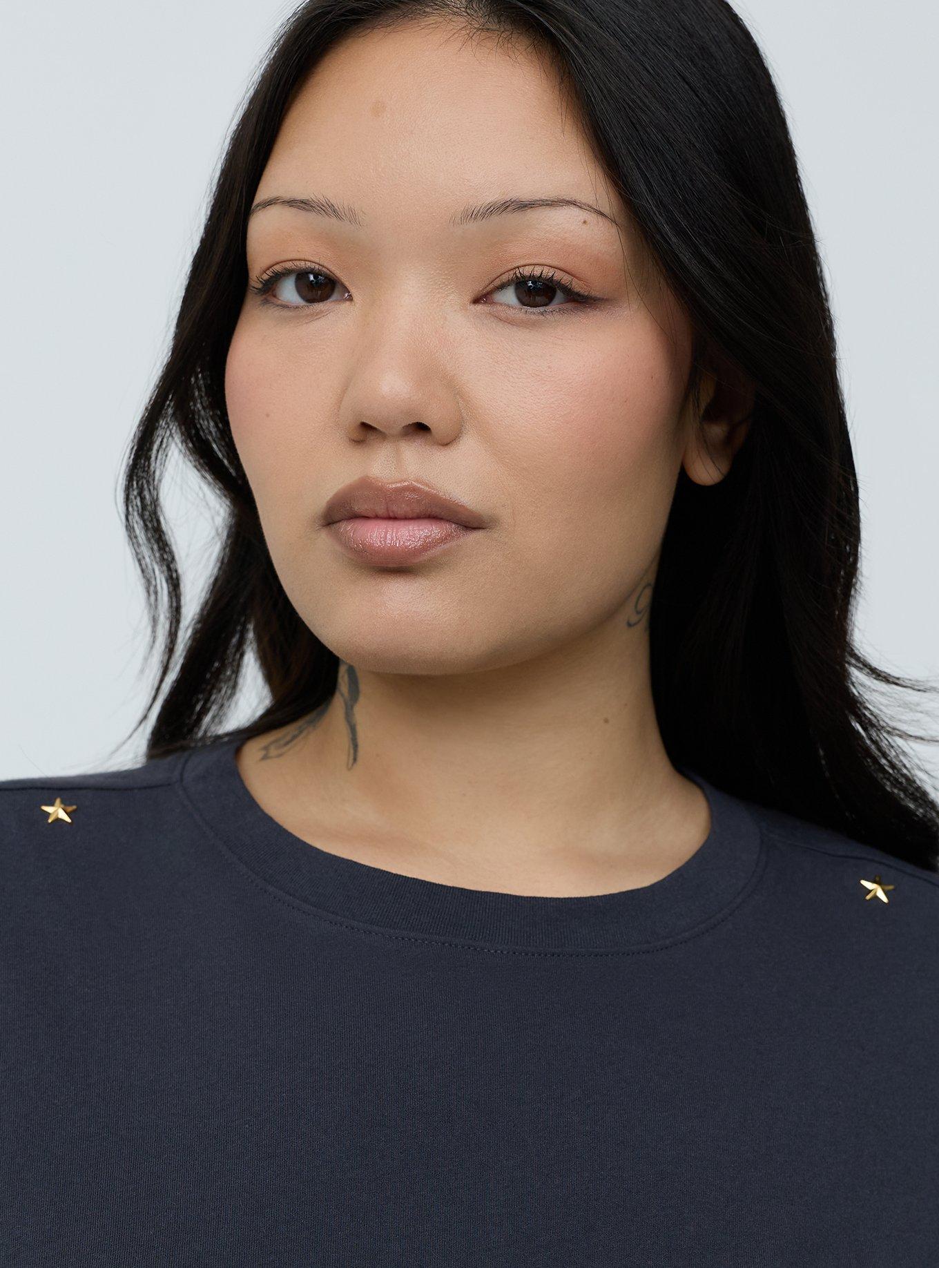 Cotton Jersey Relaxed Dolman Tee, OBSIDIAN, alternate