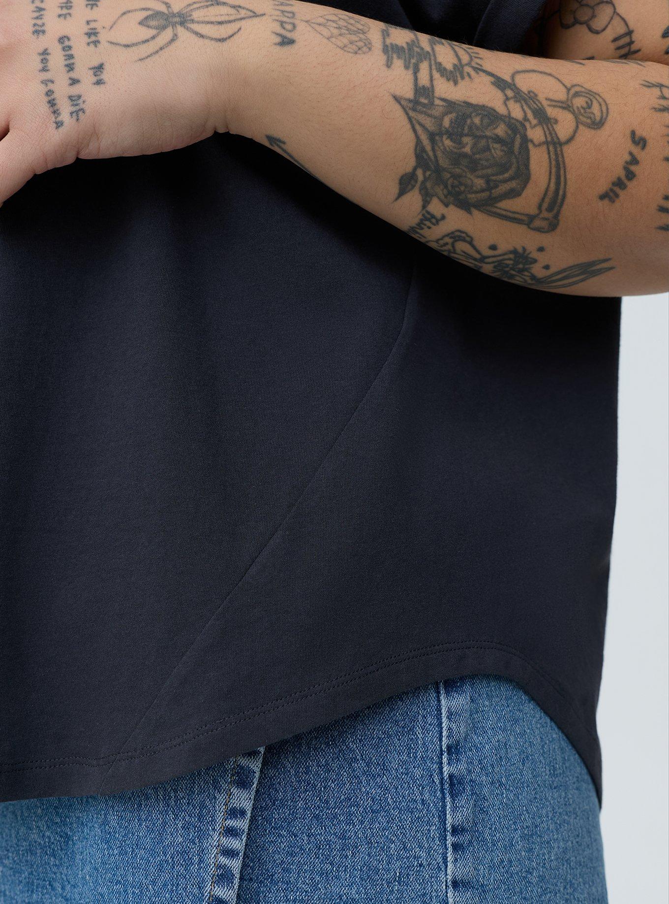 Cotton Jersey Relaxed Dolman Tee, OBSIDIAN, alternate