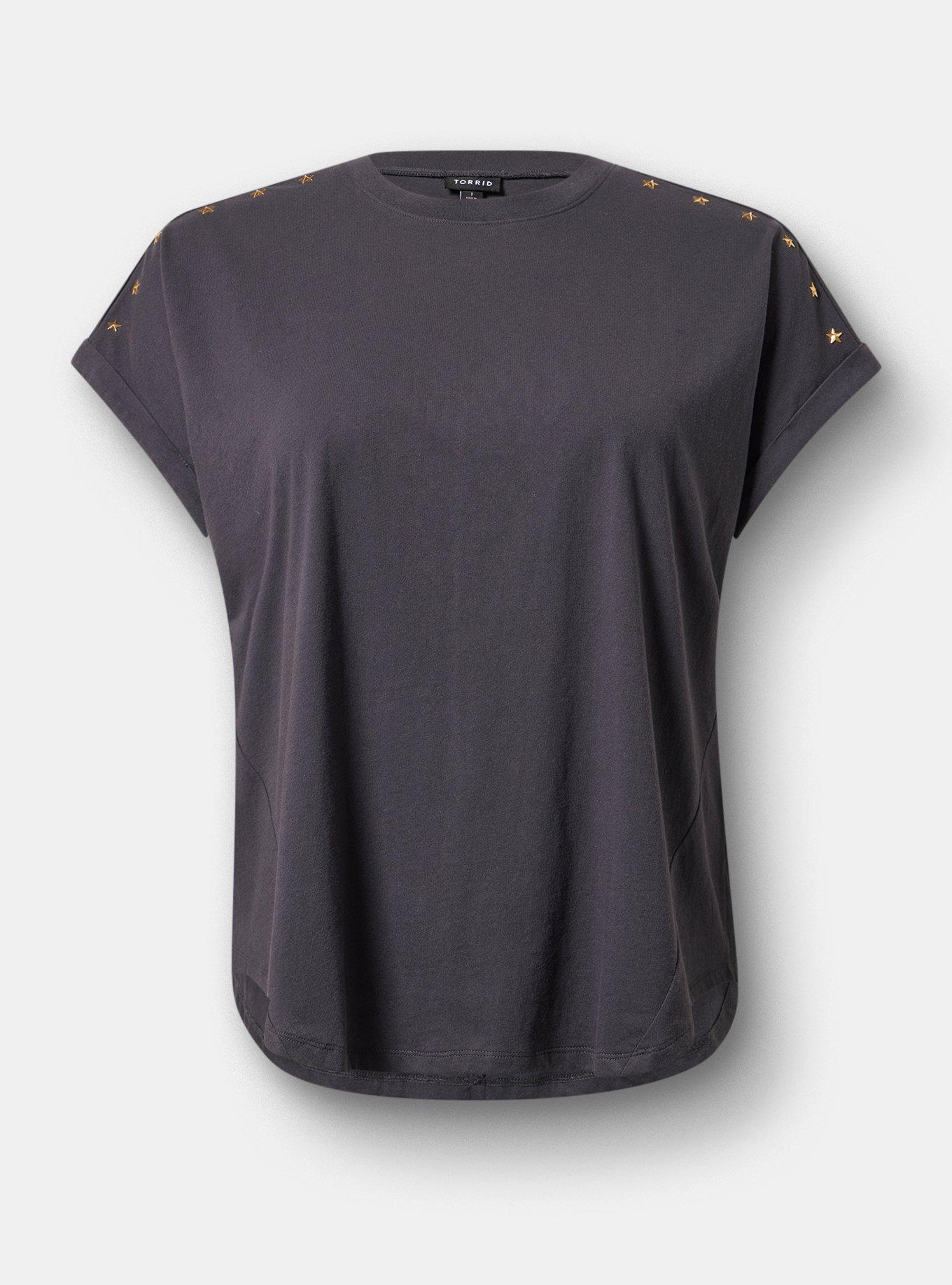 Cotton Jersey Relaxed Dolman Tee, OBSIDIAN, hi-res
