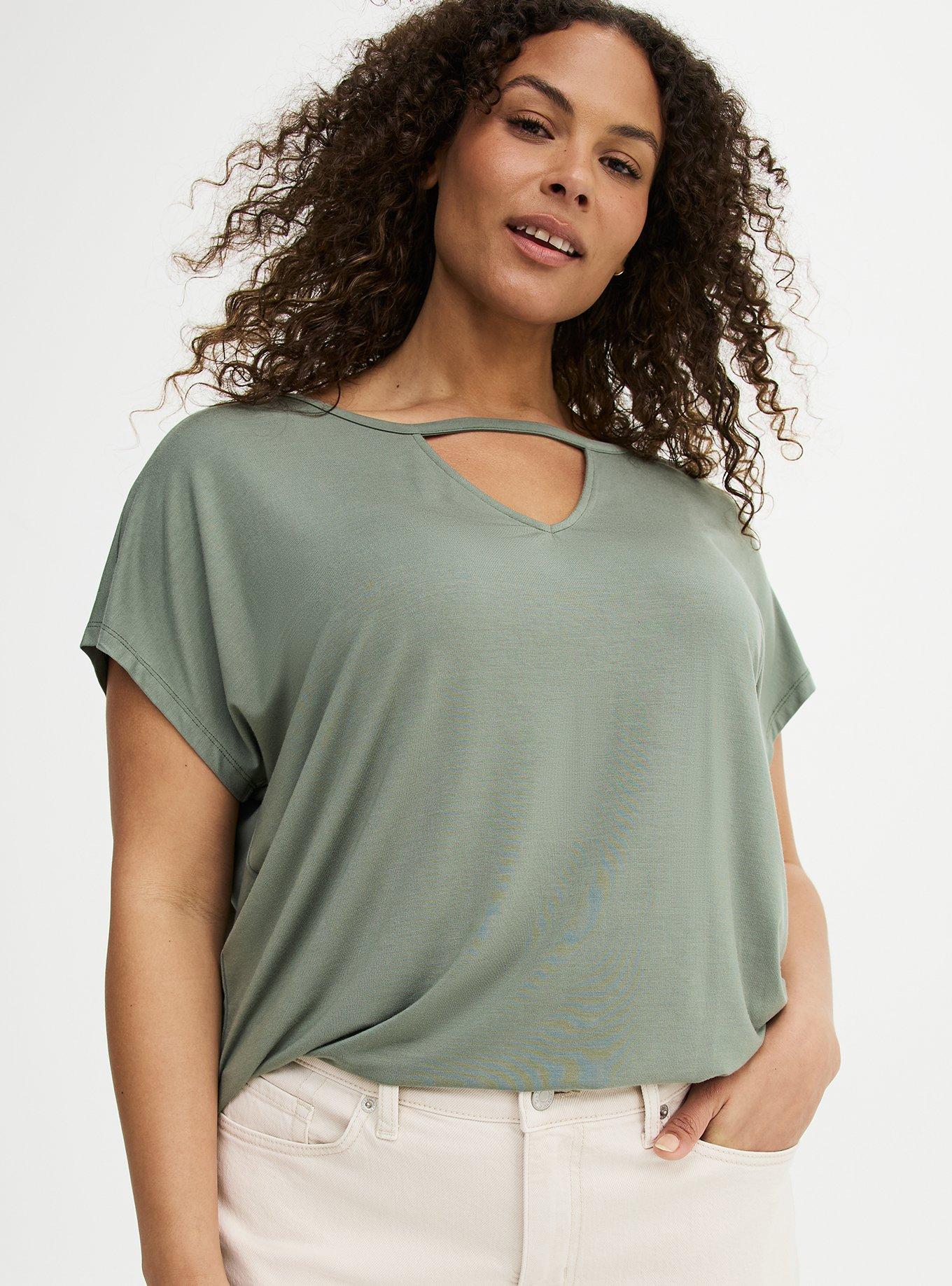 Super Soft Cut-Out Dolman Tunic Tee, AGAVE GREEN, alternate