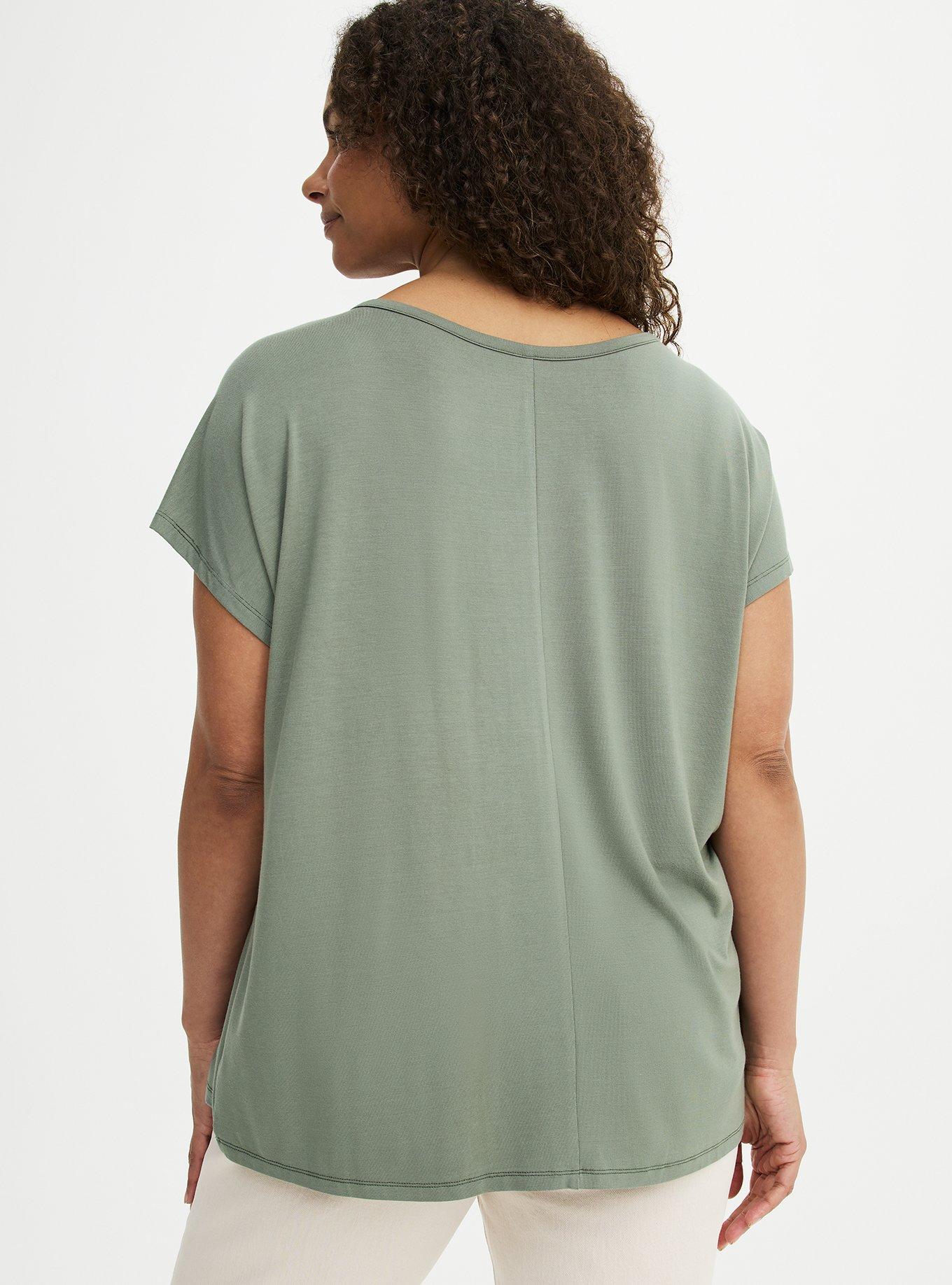 Super Soft Cut-Out Dolman Tunic Tee, AGAVE GREEN, alternate