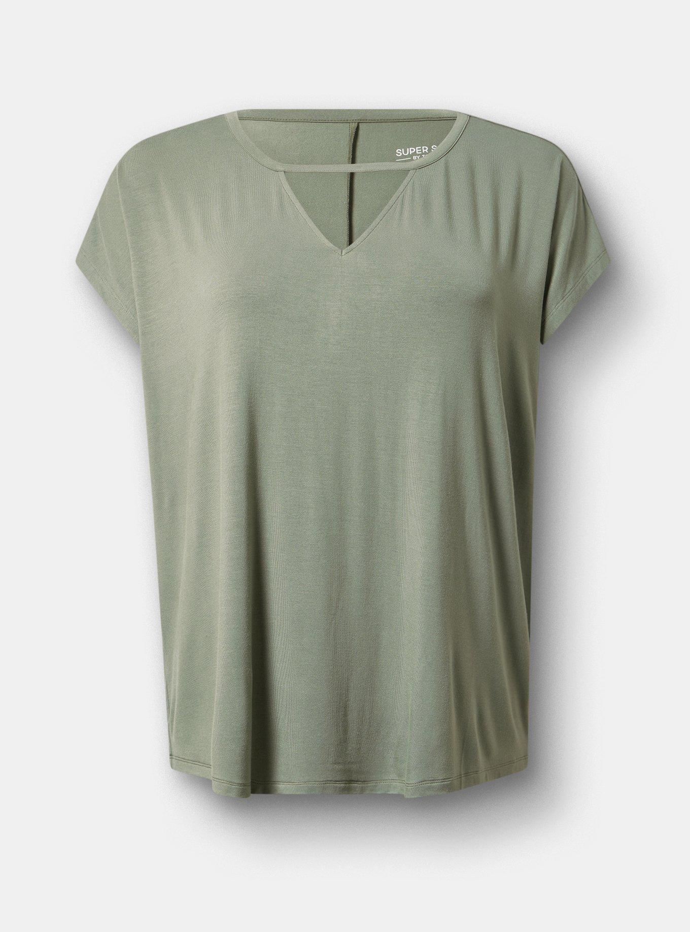 Super Soft Cut-Out Dolman Tunic Tee, AGAVE GREEN, hi-res