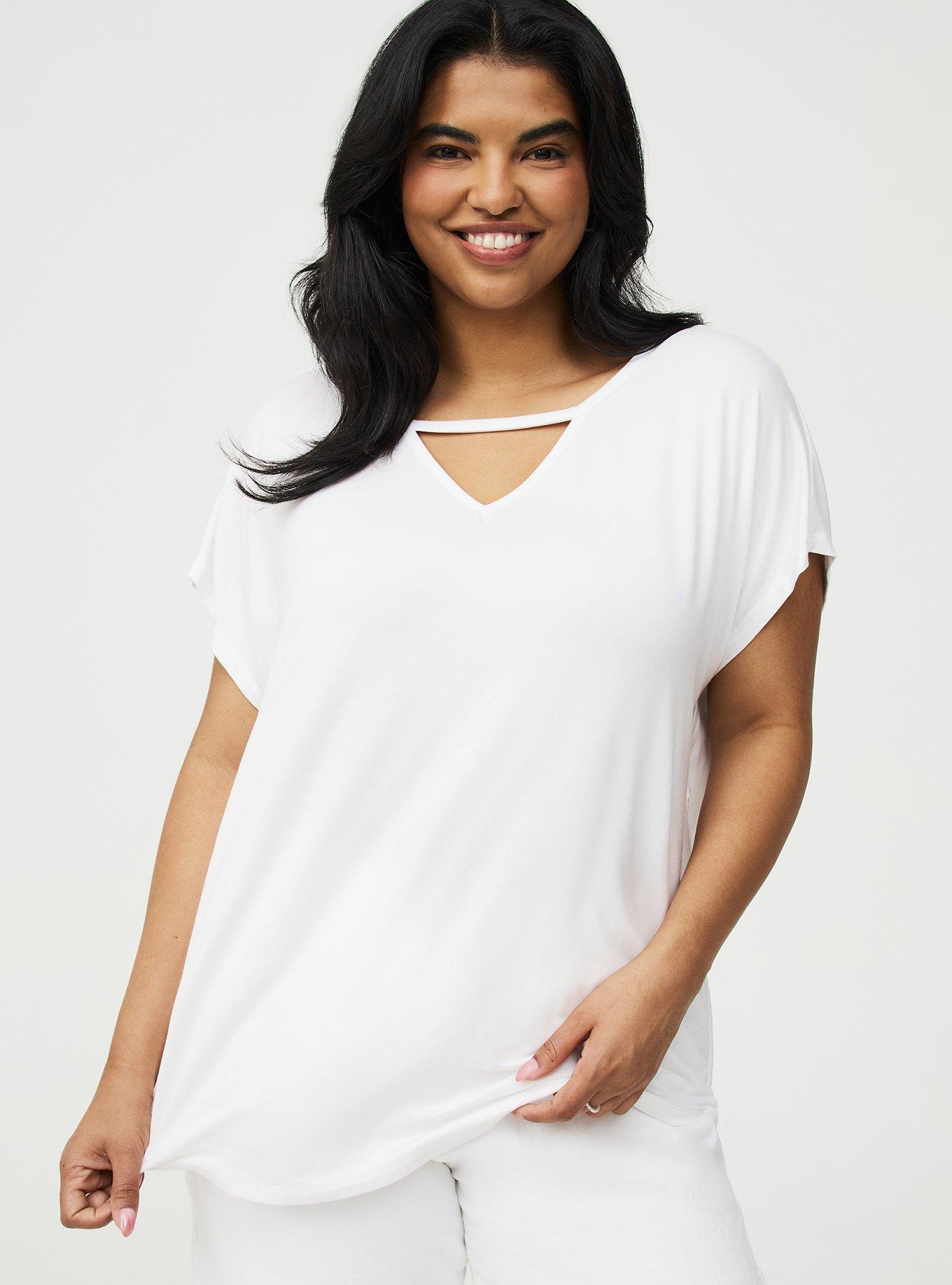 Super Soft Cut-Out Dolman Tunic Tee, BRIGHT WHITE, alternate