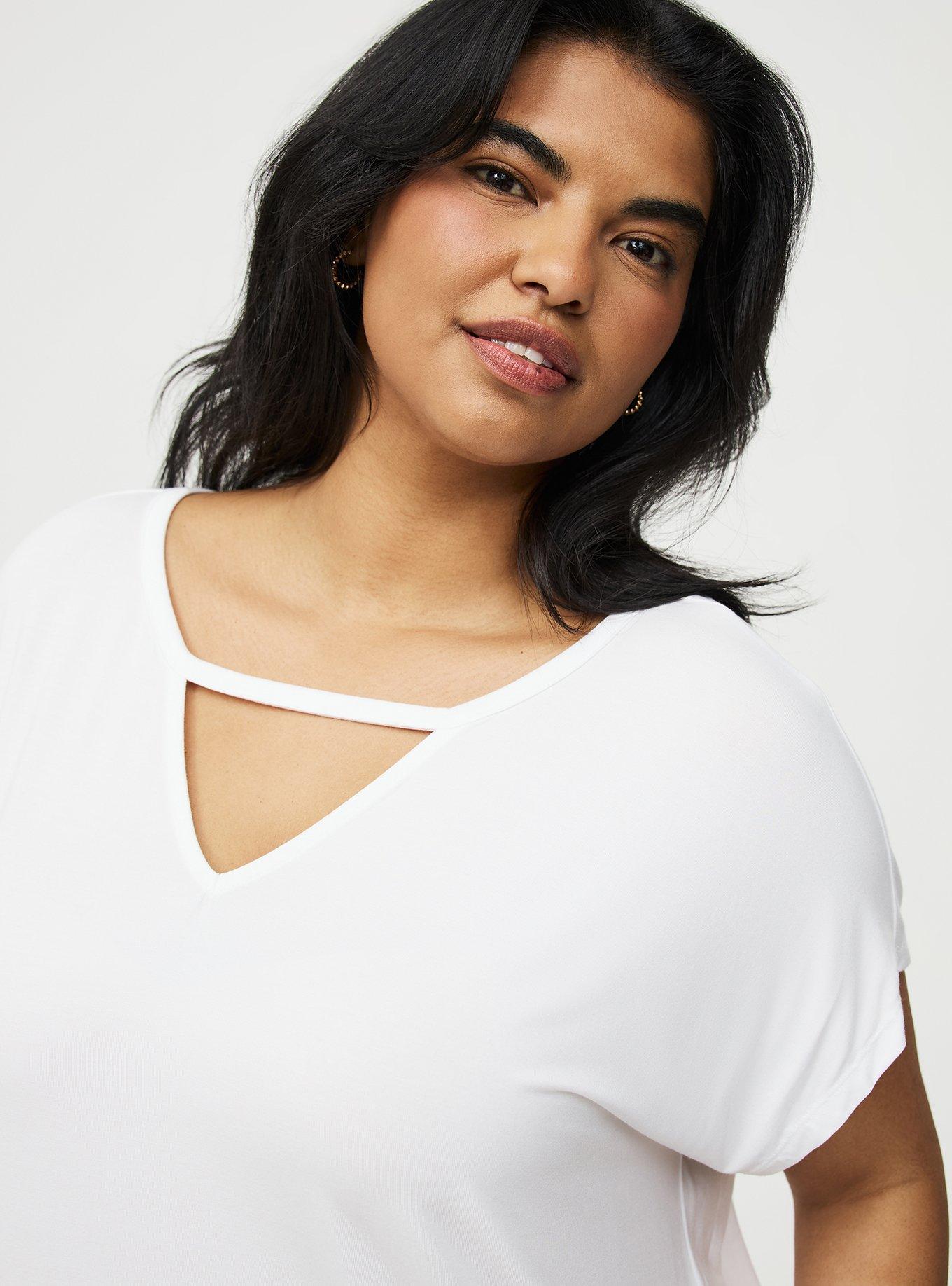 Super Soft Cut-Out Dolman Tunic Tee, BRIGHT WHITE, alternate