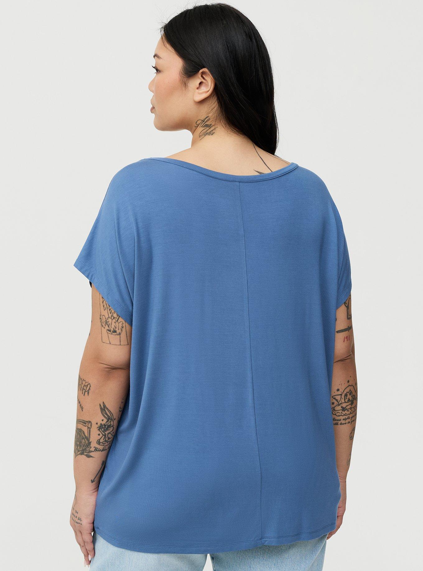 Super Soft Cut-Out Dolman Tunic Tee, BLUE HORIZON, alternate